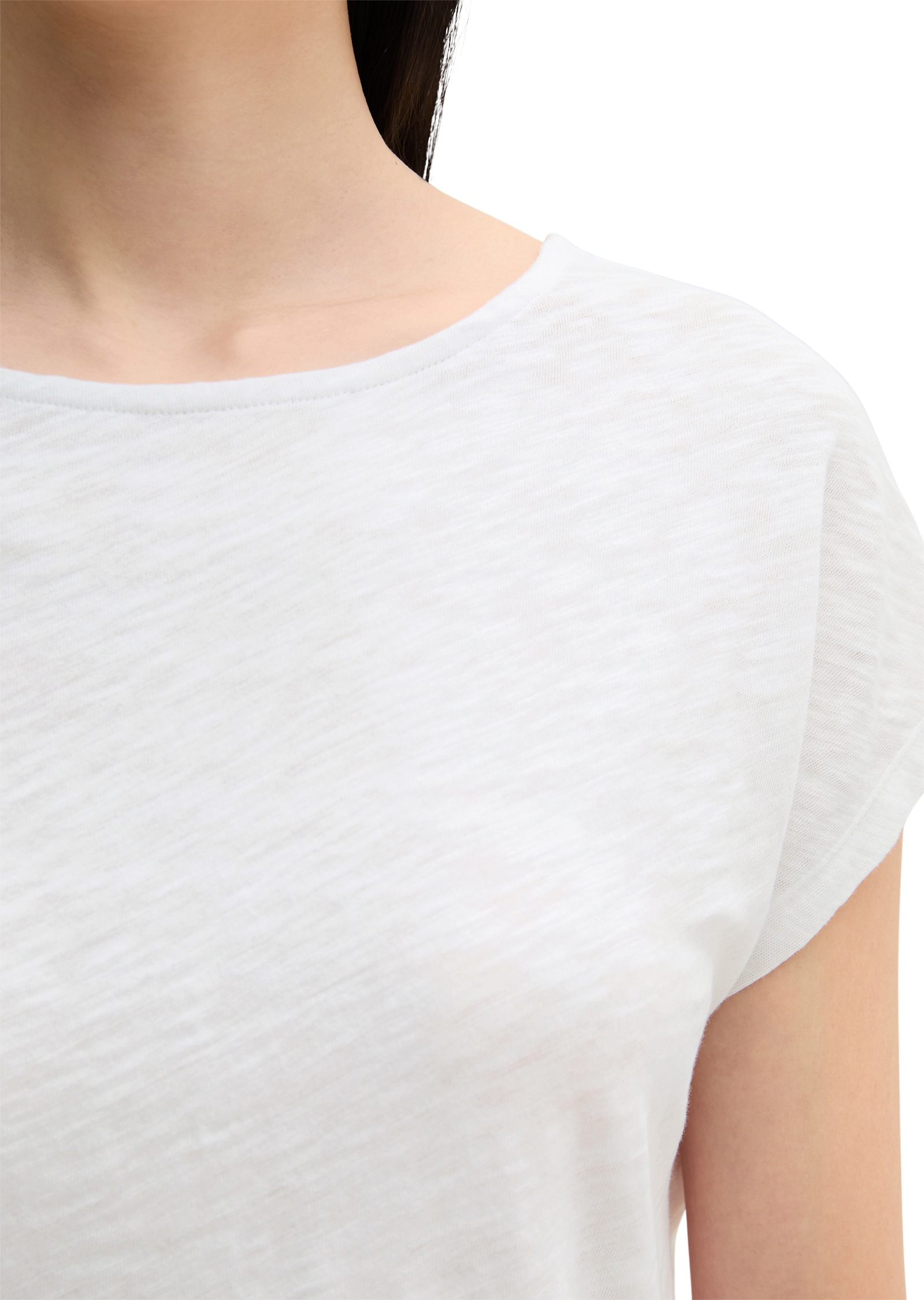 T-Shirt MARC O'POLO "aus weichem Baumwoll-Slub-Jersey", Damen, Gr. XL, weiß, Obermaterial: 100% Baumwolle, unifarben, Basic, regular fit, U-Boot-Ausschnitt, normaler Saum, Shirts T-Shirt 3