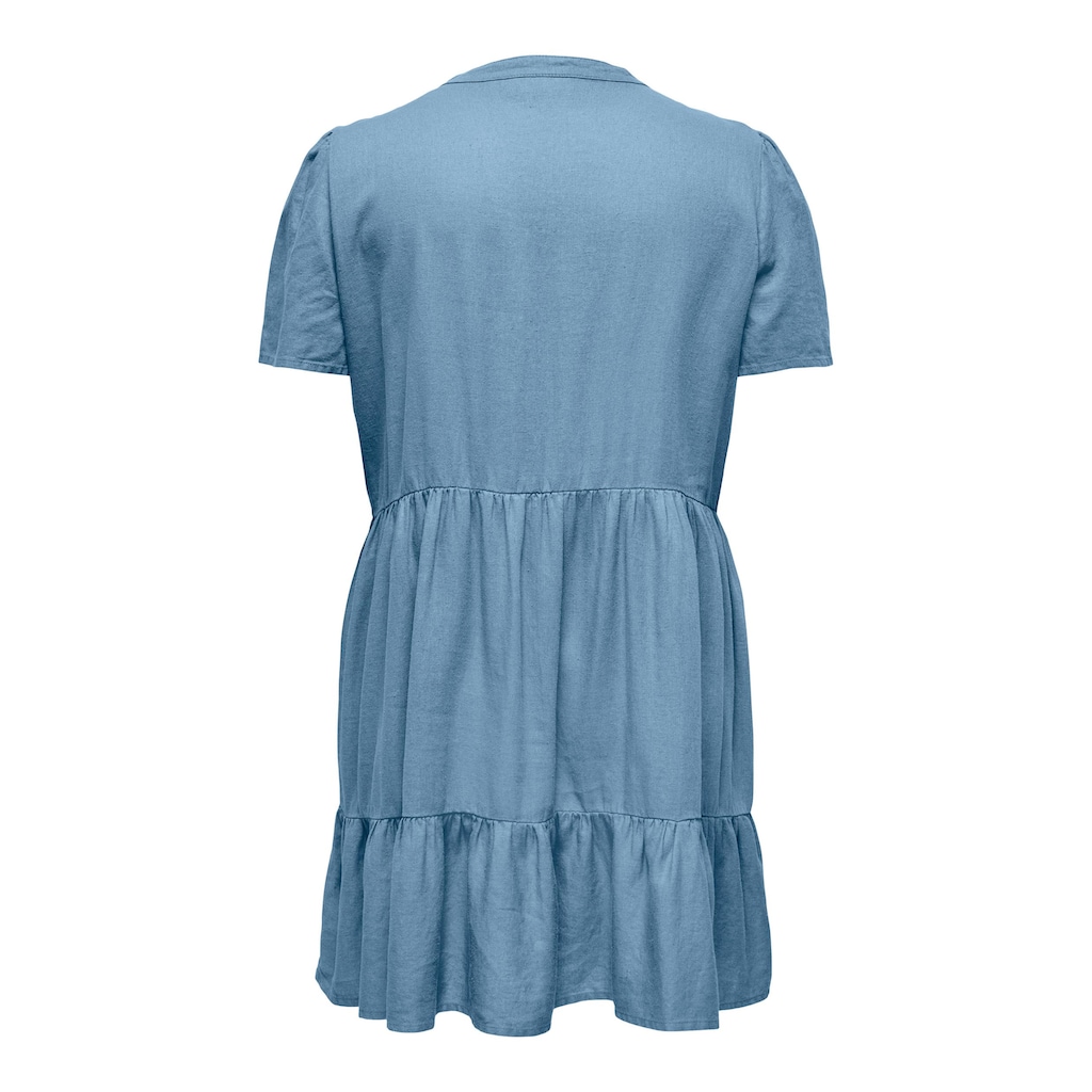 ONLY CARMAKOMA Minikleid »CARTIRI-CARO S/S V-NECK LIN DRESS TLR«