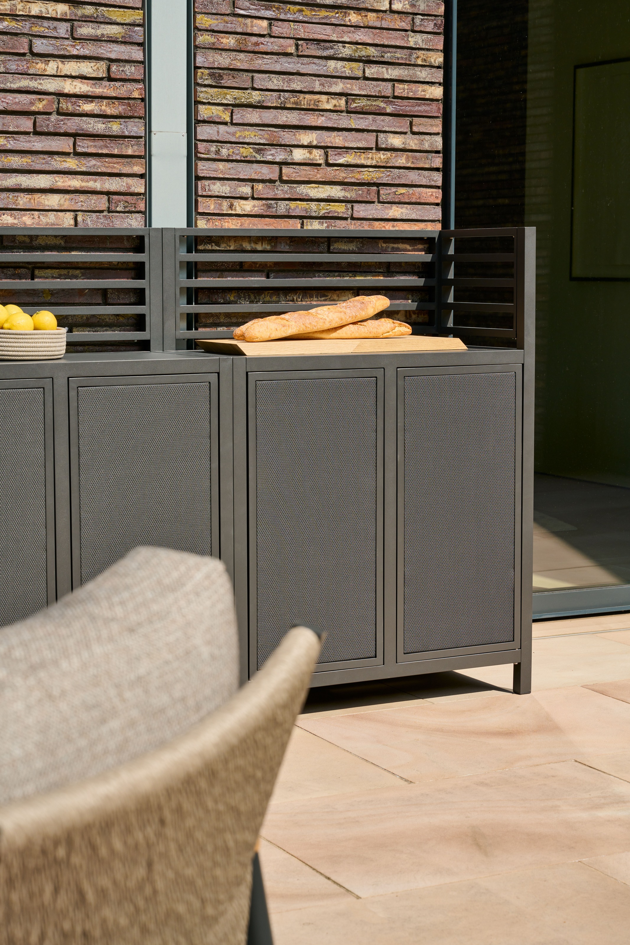 Siena Garden Gartentisch »PALMA Eckelement« Aluminiumrahmen, Ranotex® Bezug dunkelgrau