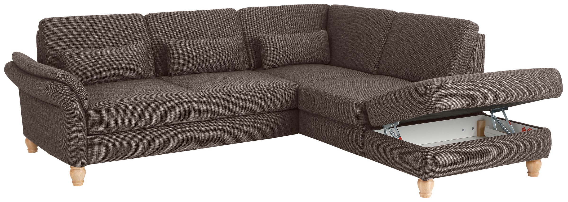 Home affaire Ecksofa »Palace L-Form«, incl. Sitztiefenverstellung, wahlweise mit Bettfunktion und Stauraum