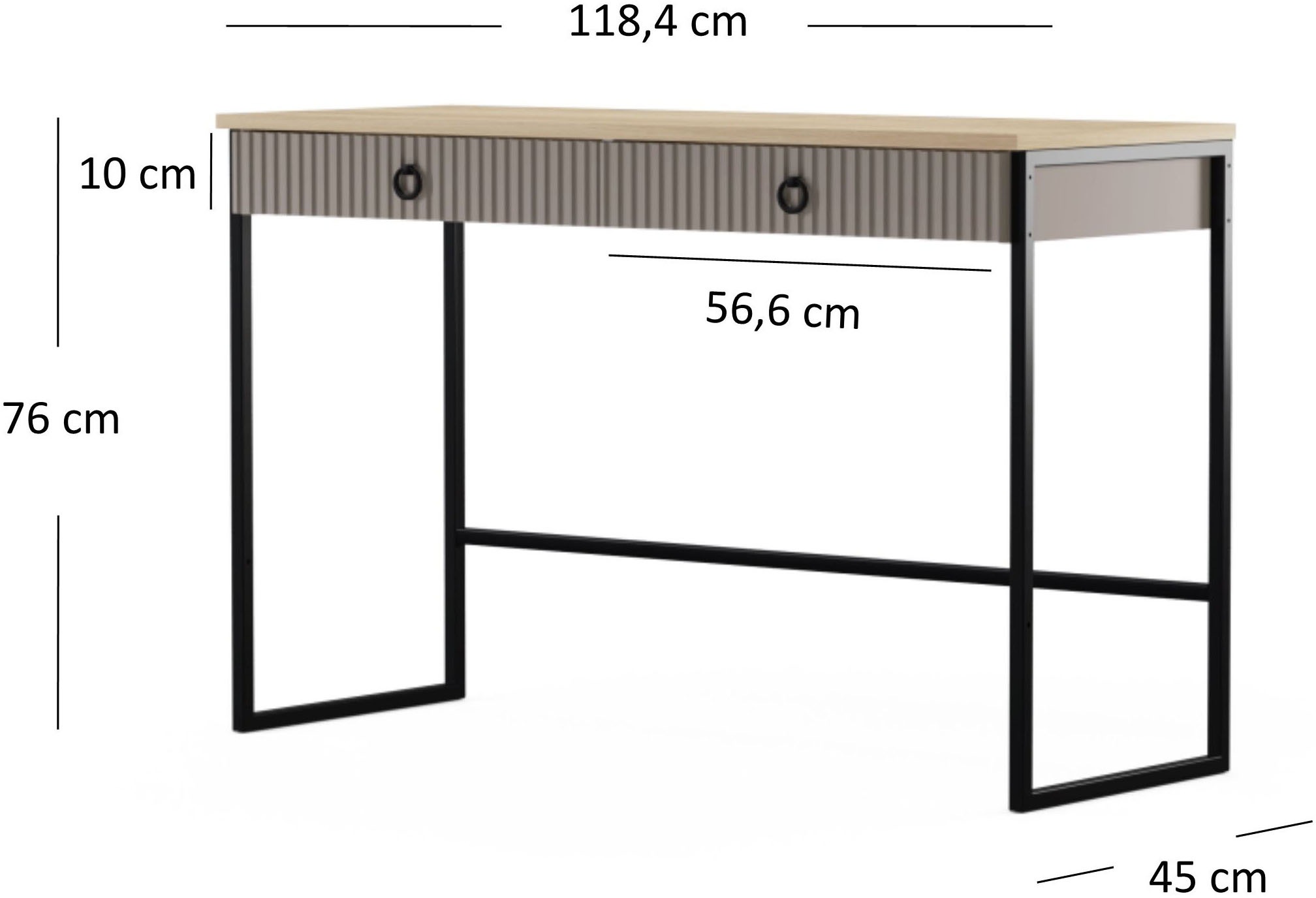 Home affaire Konsolentisch »Luminara«, (1 St.), Flurtisch mit 2 Soft-Close Schubladen - 119/45/76 cm