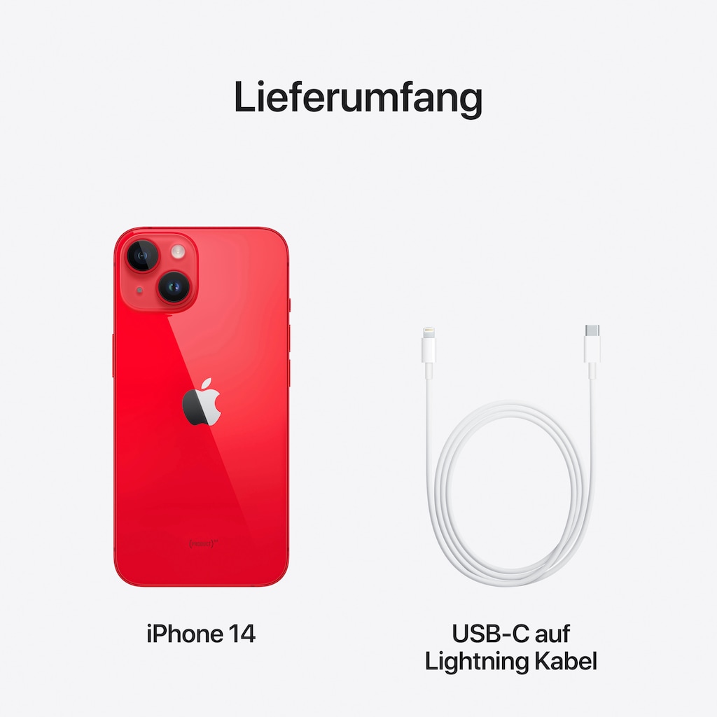 Apple Smartphone »iPhone 14 512GB«, (Product) Red, 15,4 cm/6,1 Zoll, 512 GB Speicherplatz, 12 MP Kamera