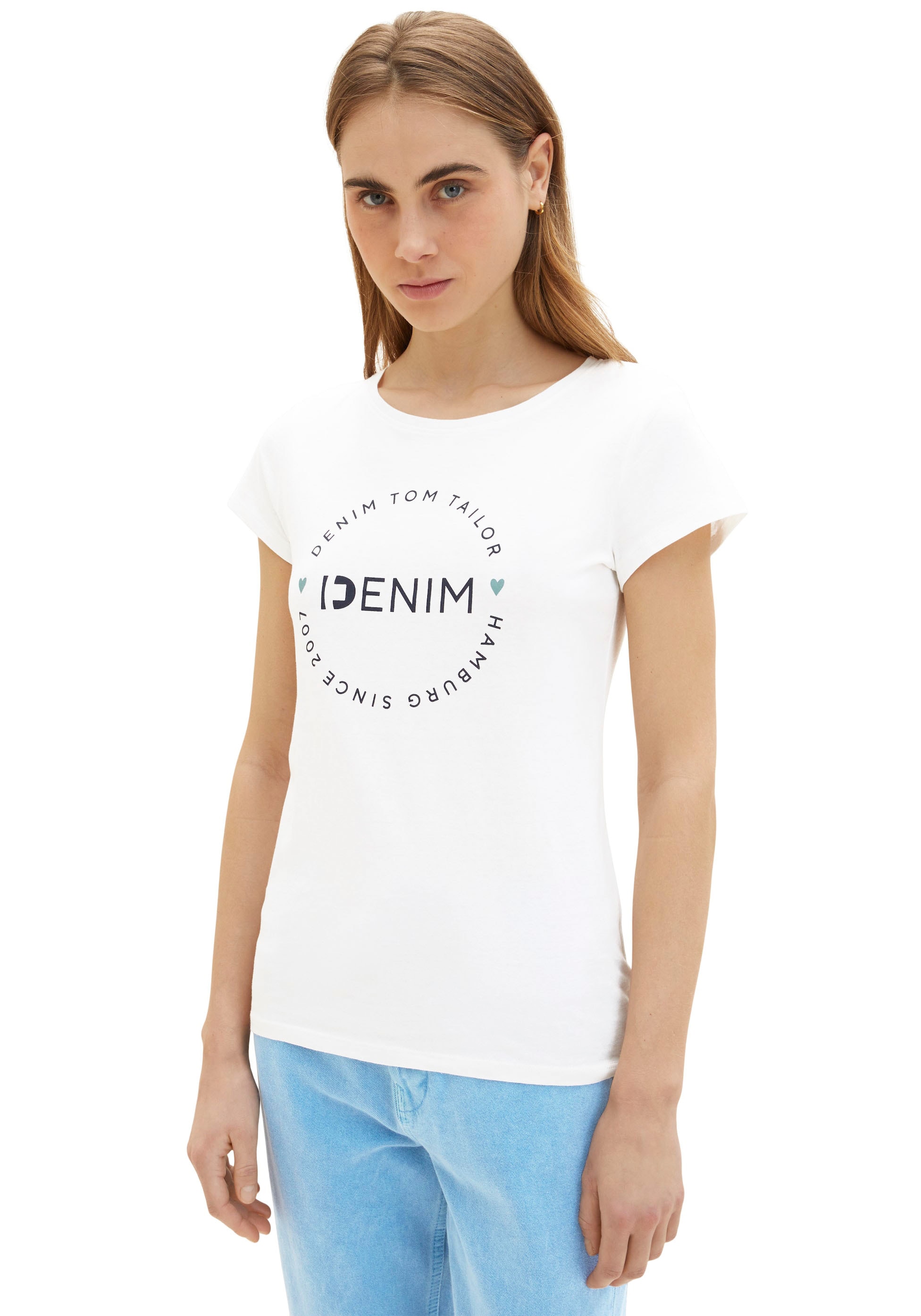 TOM TAILOR Denim T-Shirt, (Packung, 2 tlg., 2-er Pack)