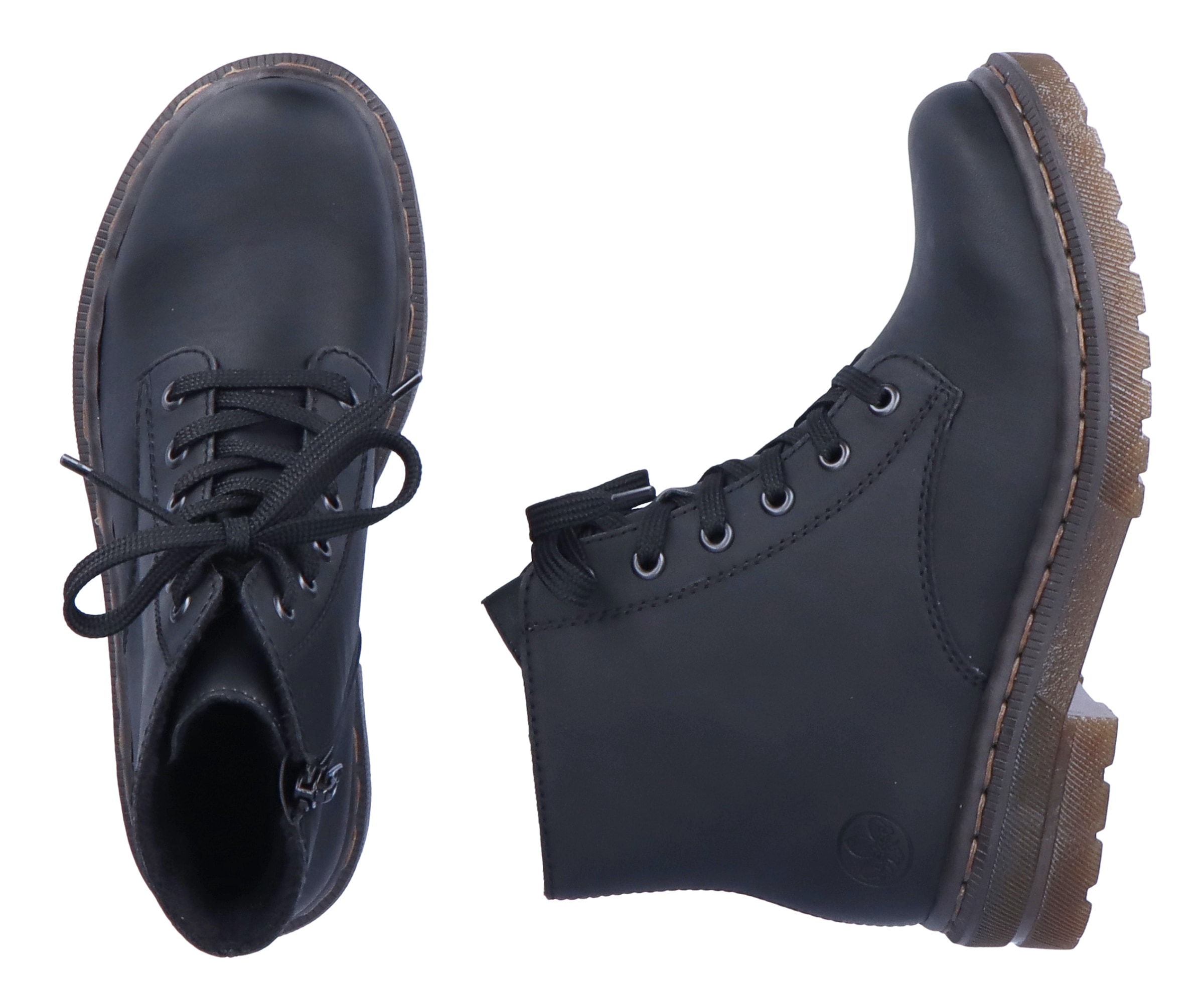 Rieker Schnürboots  , Schnürstiefelette, Blockabsatz, mit Logoprägung