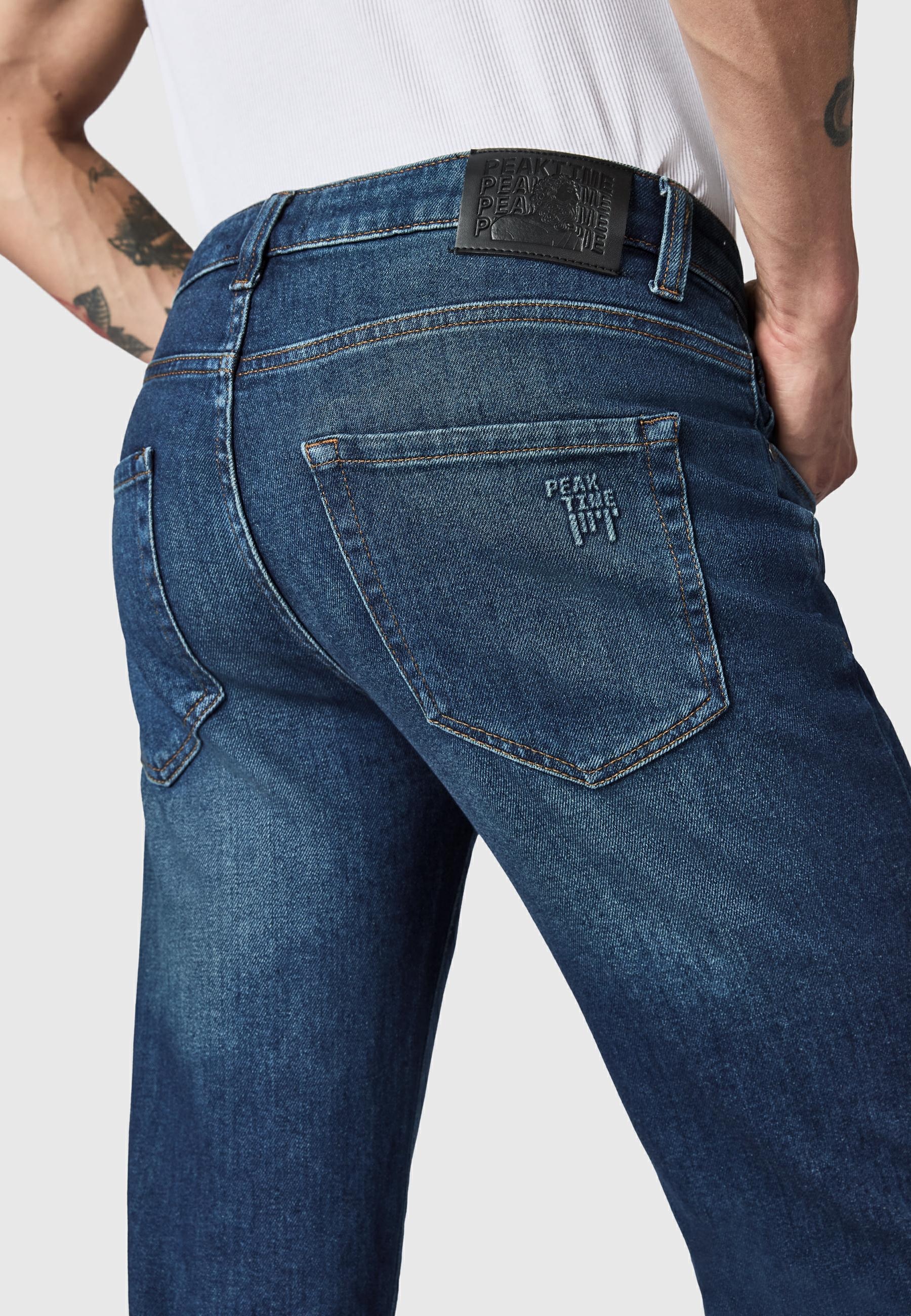 PEAK TIME Tapered-fit-Jeans »Cosmis« Herren Tapered Jeans mit Logoprägung