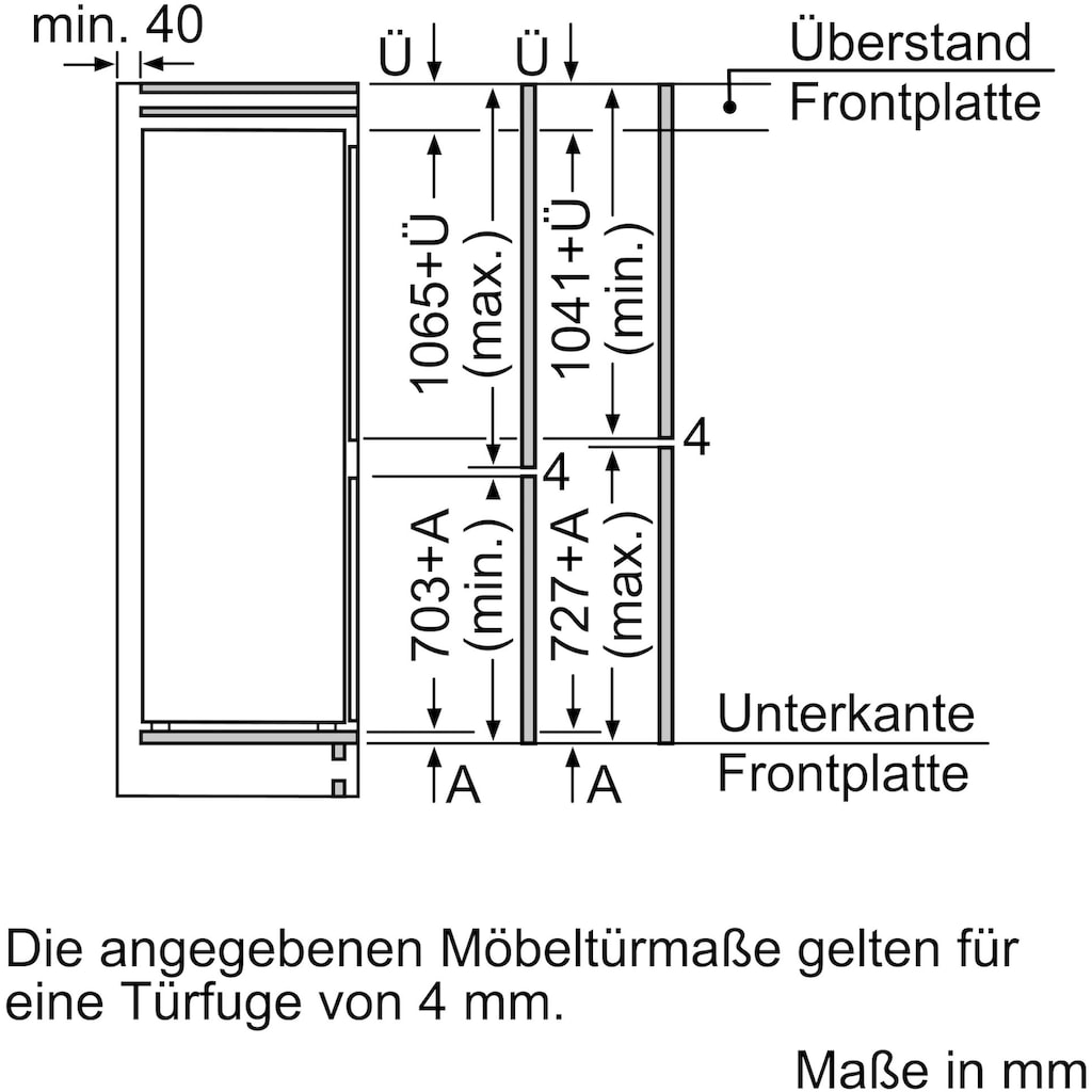 SIEMENS Einbaukühlgefrierkombination »KI84FPDD0«, KI84FPDD0, 177,2 cm hoch, 55,8 cm breit