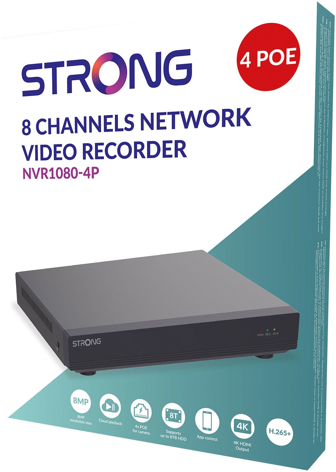 Strong Festplatten-Dockingstation »8-Kanal-Netzwerkrekorder 4x PoE«, 4 POE-PORTS, Unterstützt bis zu 8 TB HDD, Max. 8 MP Auflösung