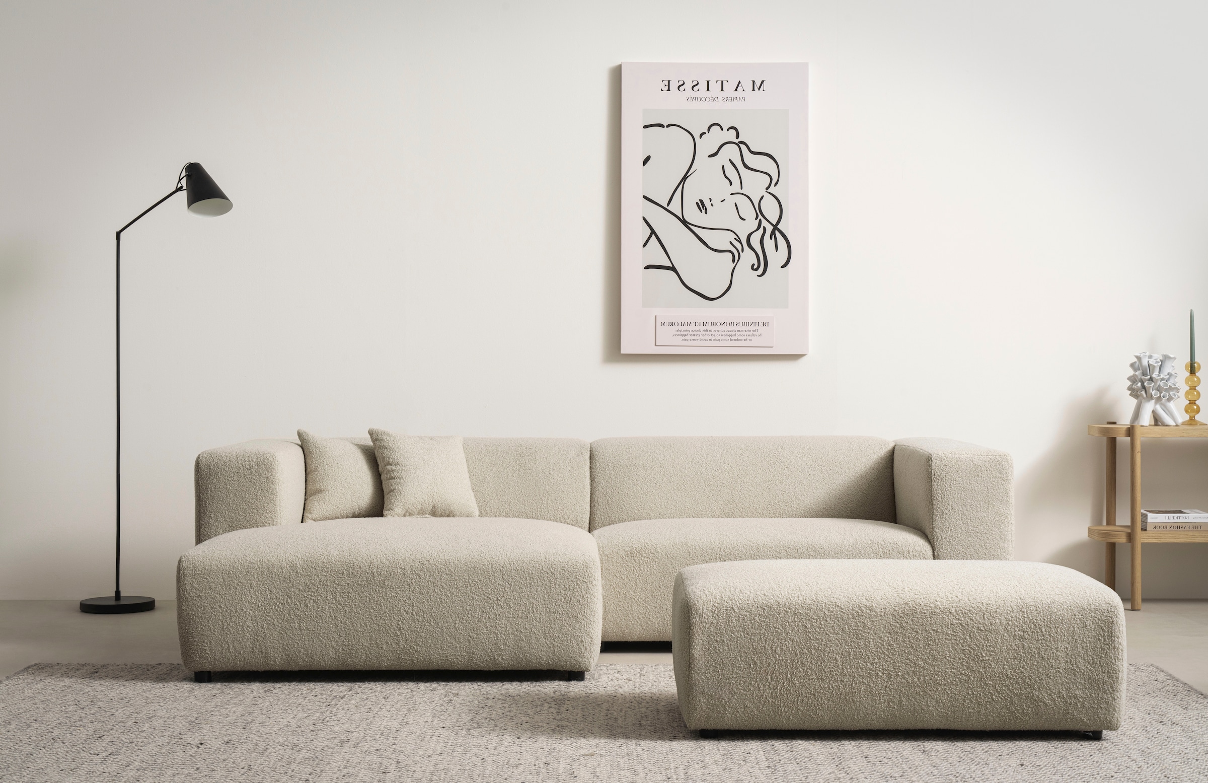 Home affaire Polsterecke "BAKELS, Ecksofa-Set mit Hocker, L-Form mit Schlaf günstig online kaufen