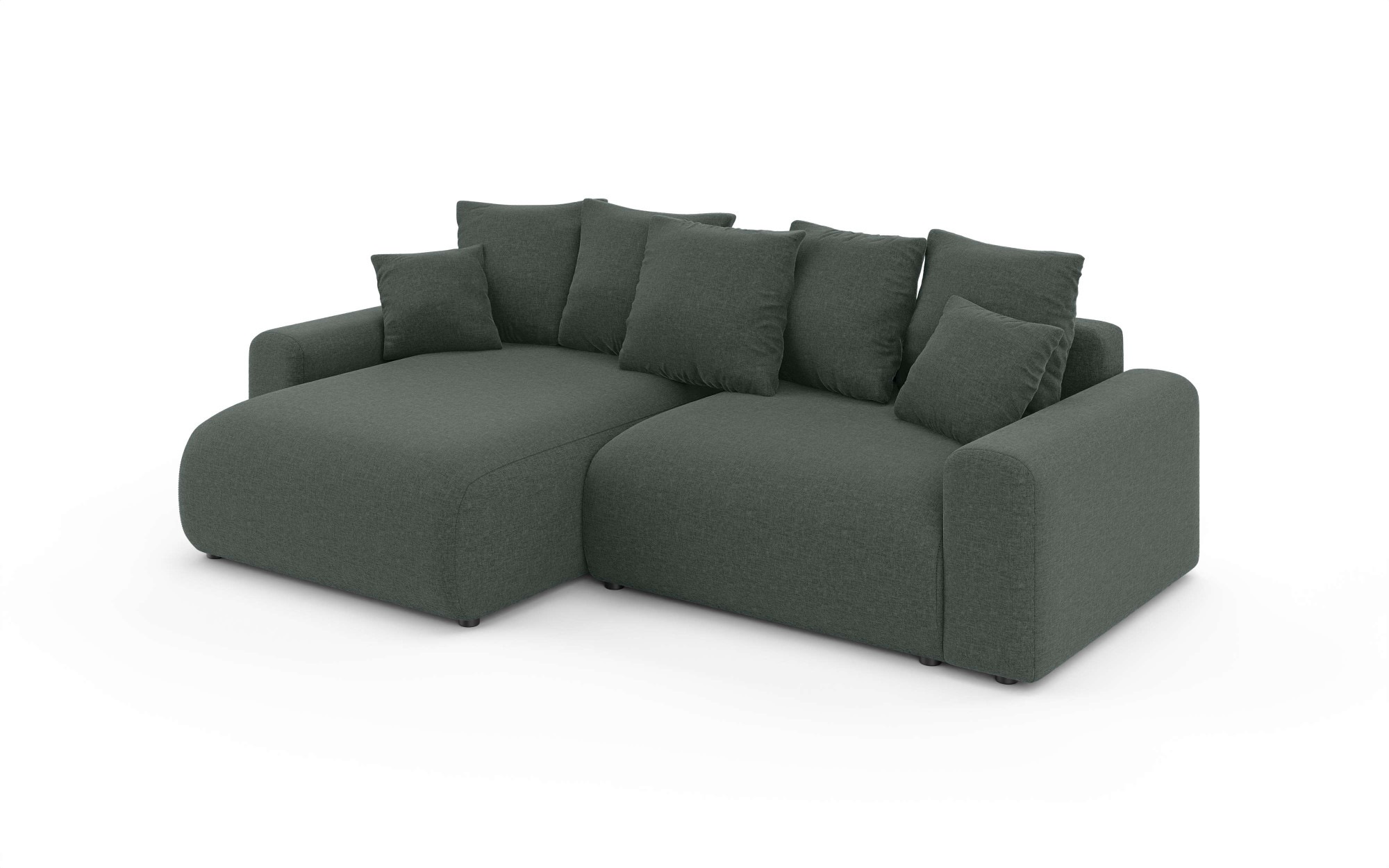 Home affaire Ecksofa »LAKESIDE klein mit Bettfunktion und Bettkasten, B/T/H 235/142/84 cm«, L-Form, Recamiere beidseitig montierbar, mit Wellenunterfederung