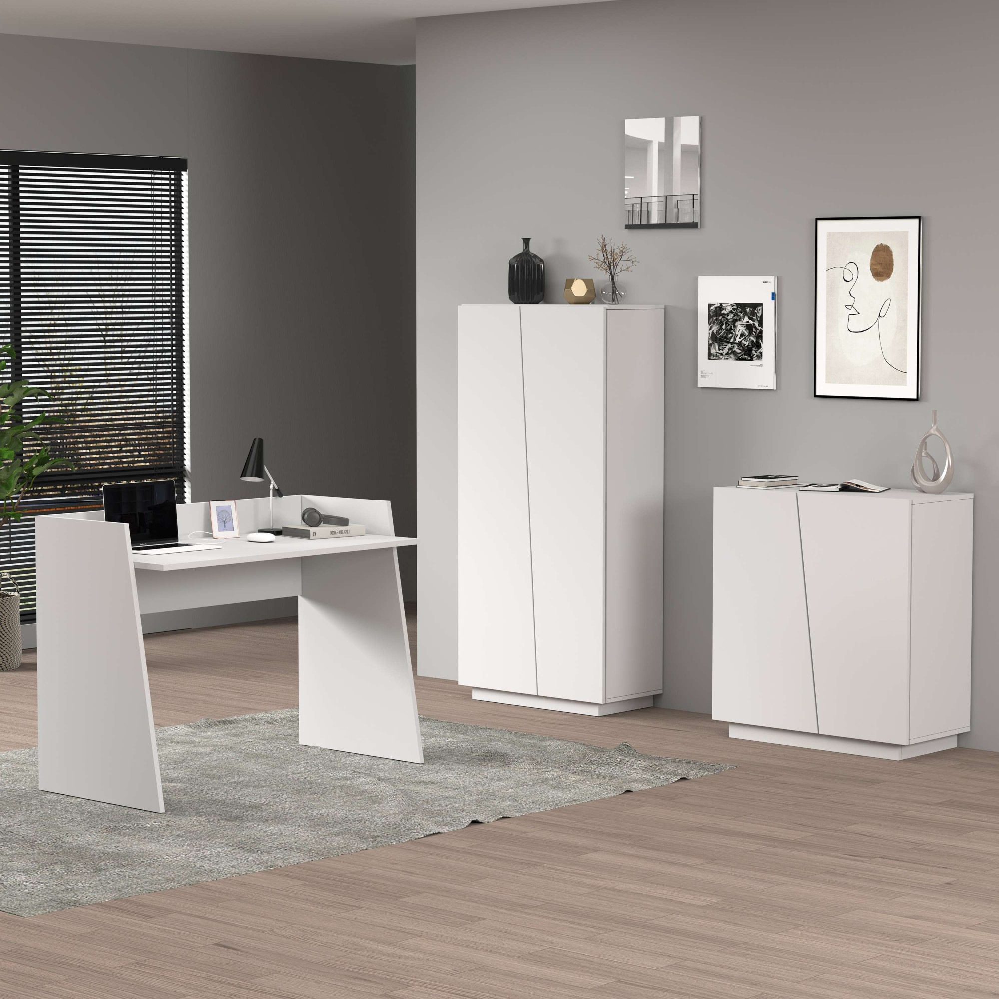 INOSIGN Schreibtisch »Vega, Schreibtisch, kleiner Computertisch, Bürotisch für Büro«, (1 St.), mit 2 Diagonalseit, Arbeitsplatte Breite 100 cm