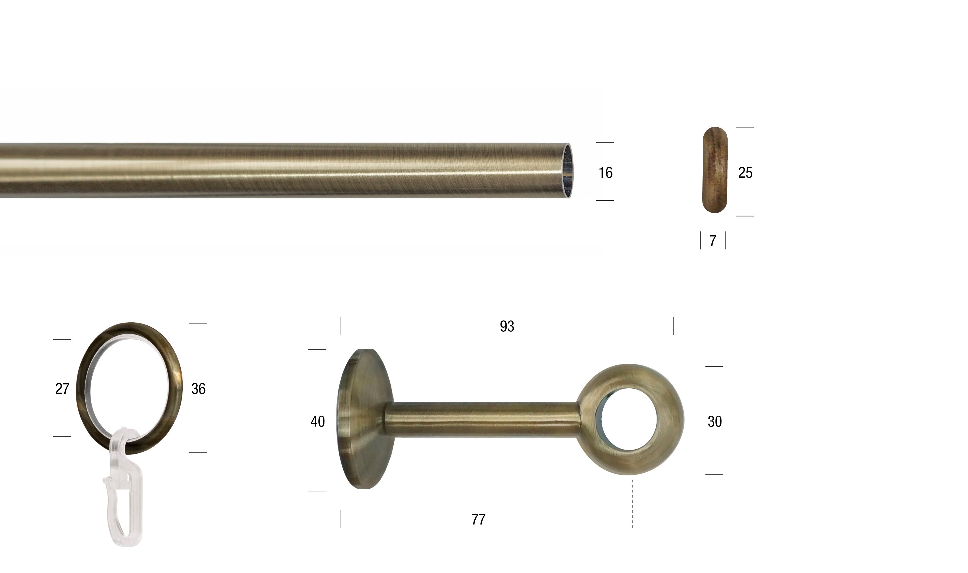 Thumbnail - GARESA Gardinenstange "ESPERANCA" Ø 16 mm 1 läufig-läufig Wunschmaßlänge rustikale Vorhanggarnitur, verlängerbar, Eisen,...