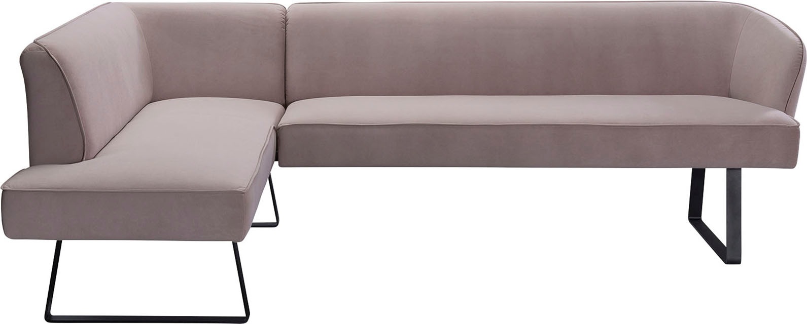 exxpo - sofa fashion Eckbank »Americano«, mit Keder und Metallfüßen, Bezug in verschiedenen Qualitäten