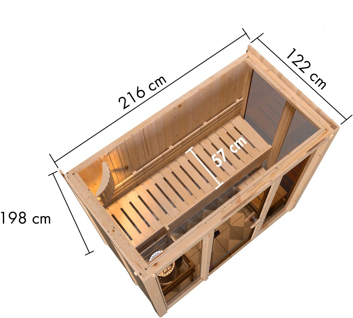 Karibu Sauna »Ivana 2«, Ganzglasfront
