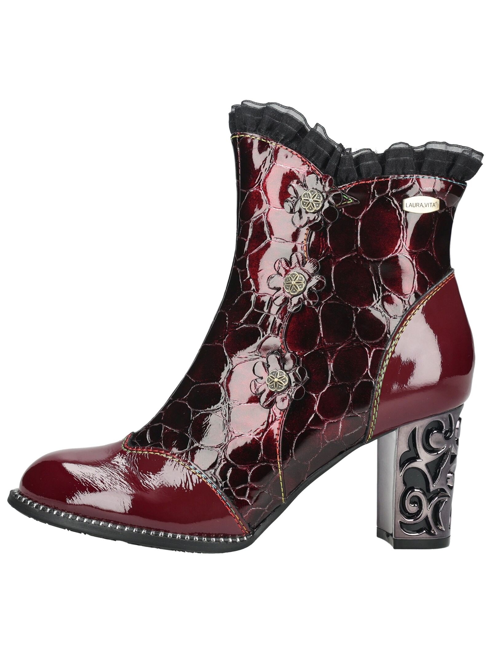 LAURA VITA High-Heel-Stiefelette »LAURA VITA Stiefelette Leder/Textil«