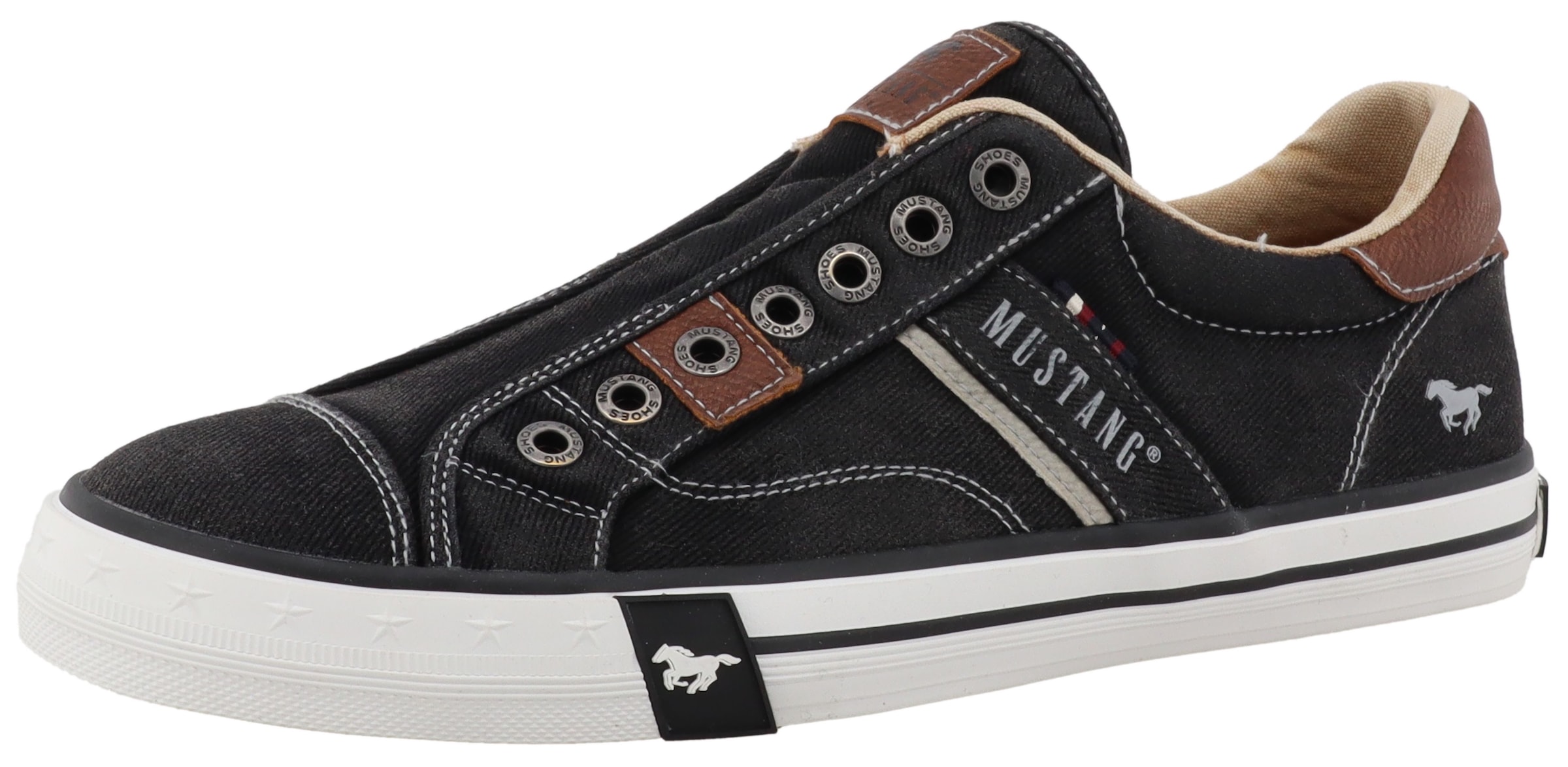 Mustang Shoes Slip-On Sneaker »Calogero«  Slipper, Freizeitschuh, Halbschuh mit Kontrastnähten