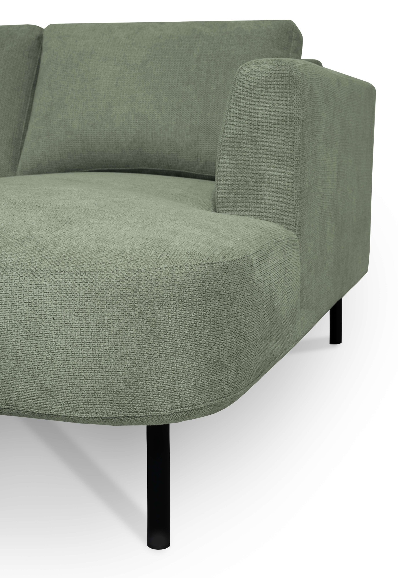 Places of Style Wohnlandschaft »Cesola«, in weichem Chenille-Stoff, Breite 327 cm, mit schwarzen Metallfüßen