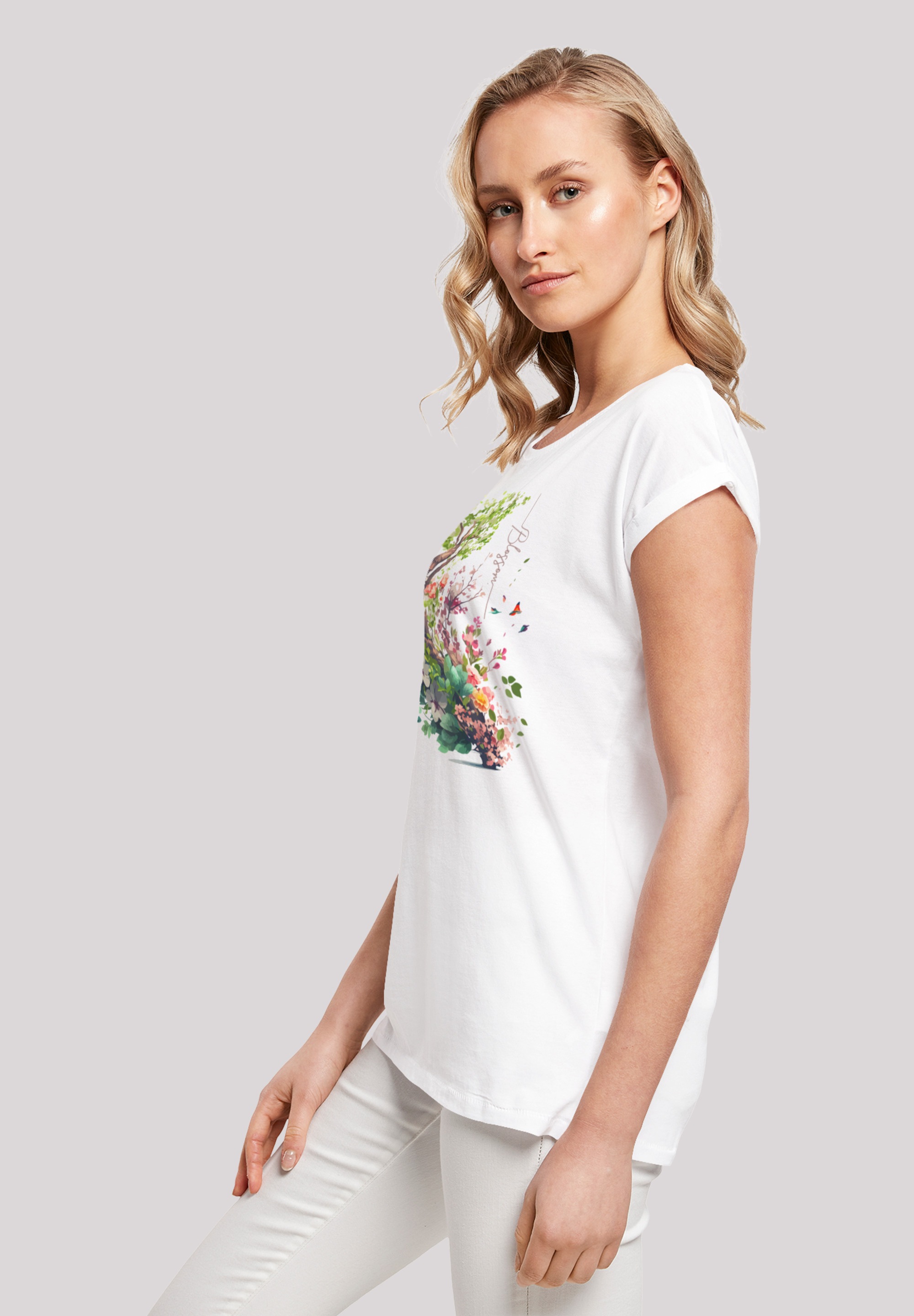 F4NT4STIC T-Shirt »Baum mit Blumen«, Print