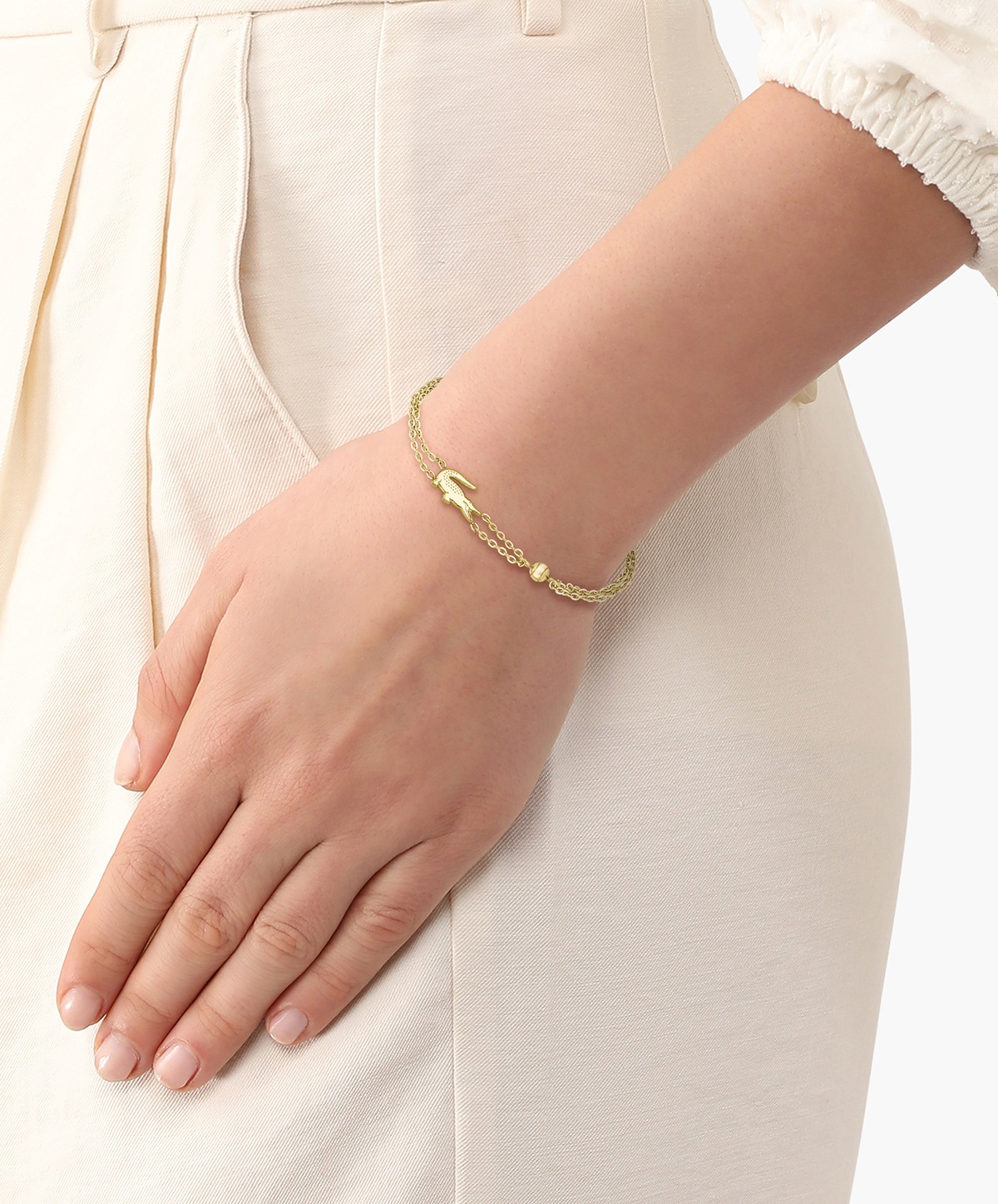 Lacoste Crocodile Armband Gelbgold 19cm 3