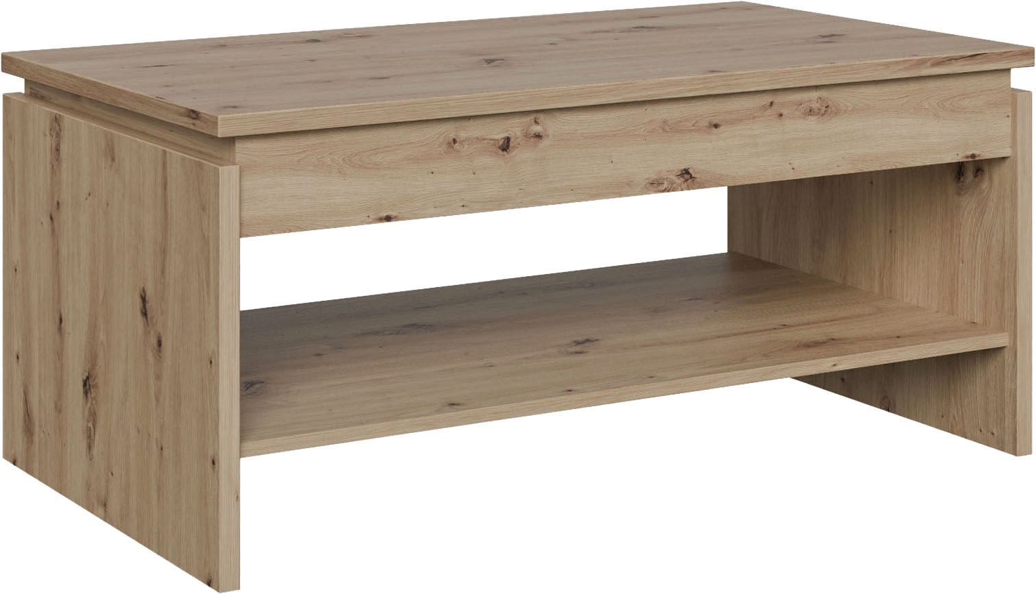FORTE Couchtisch "Couchtisch, Ablage, Stauraum, als Esstisch nutzbar" höhenverstellbar, B/H/T 100/45,7/56 cm