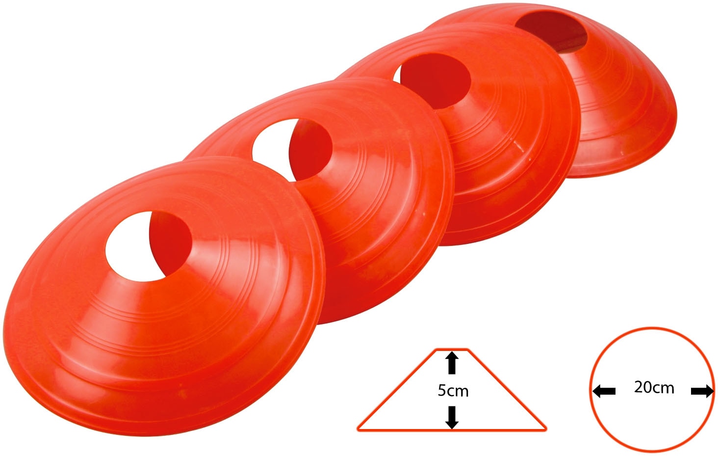 L.A. Sports Trainingshilfe »Disk Cone Markierungsteller Kinder Verkehrserziehung«, (Set, 24 Stück Markierungshütchen)