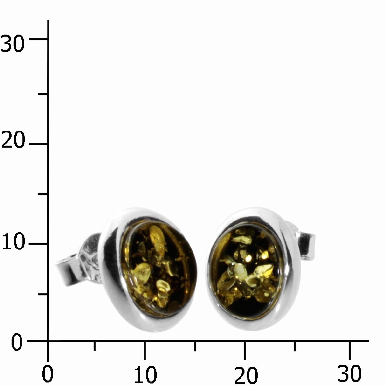 Paar Ohrstecker OSTSEE-SCHMUCK "- Helli - Silber 925/000 - Bernstein" Gr. 12, silber (silber 925, silberfarben, weiß), Ohrringe, Damen, Silber 925 (Sterlingsilber) 2