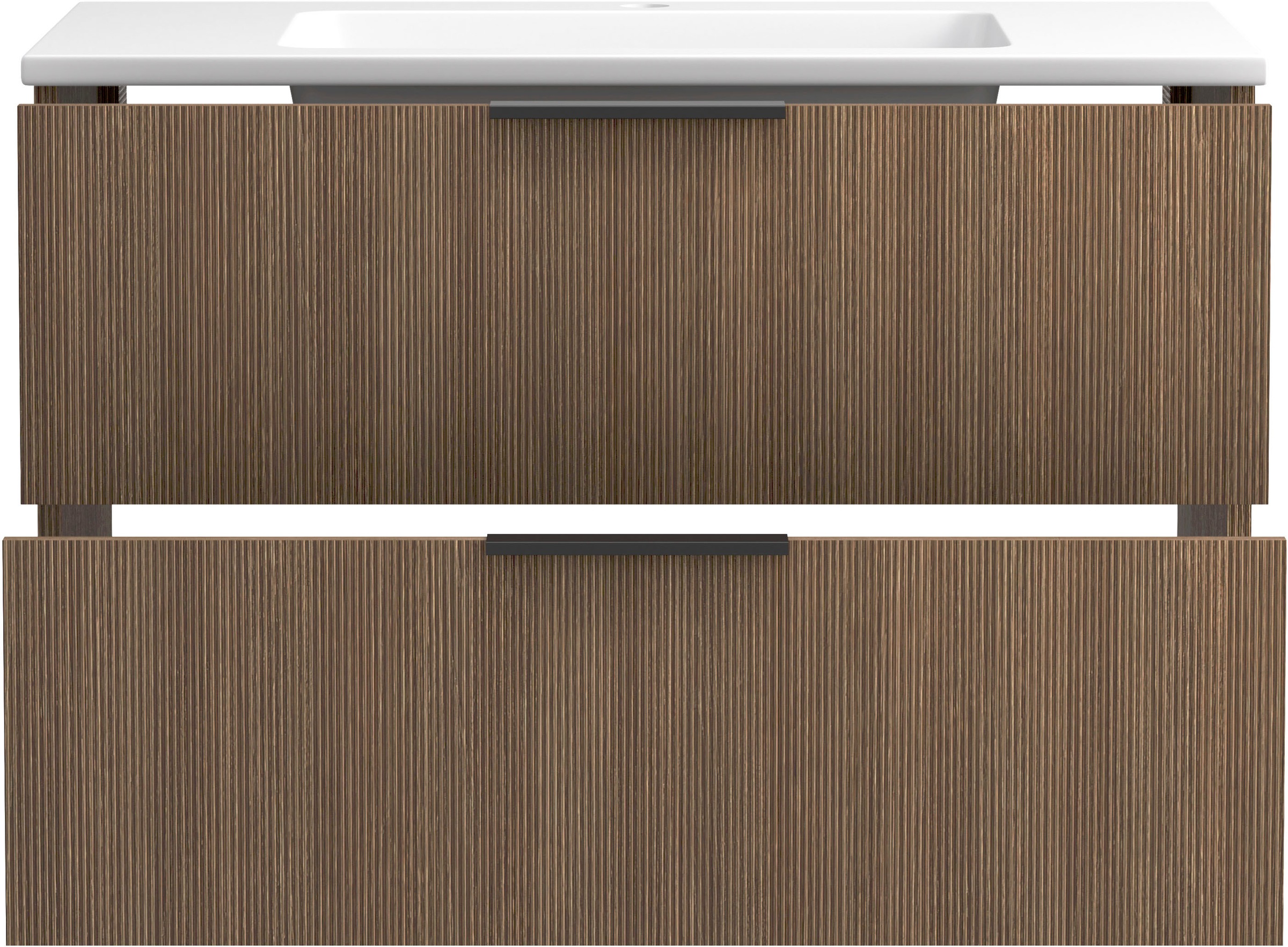 welltime Badmöbel-Set »Welltime, York Waschtisch-Set 80 cm, weißes oder schwarzes Becken«