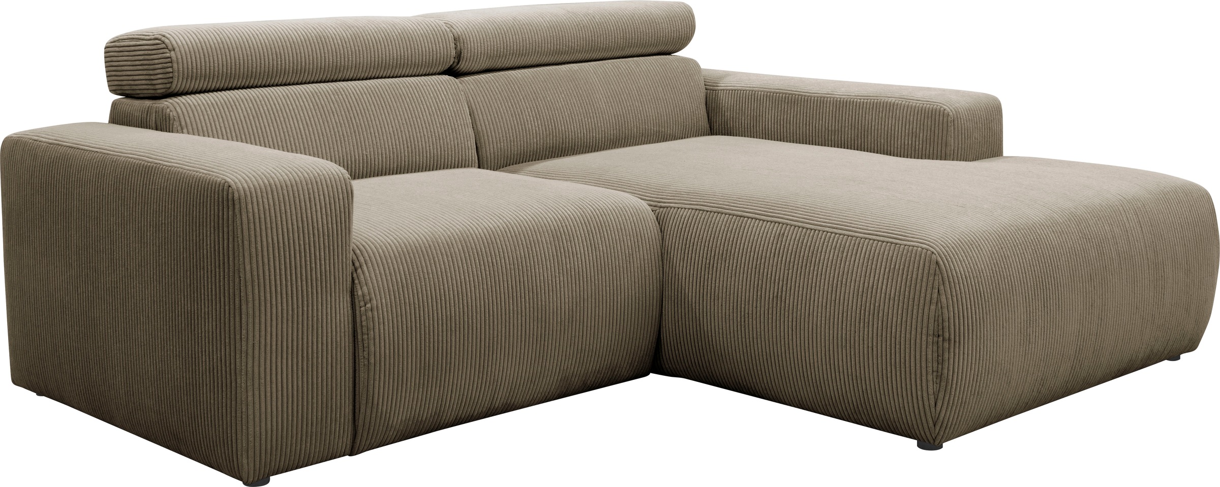 DOMO collection Ecksofa »Brandon kleine Ausführung B/T/H: 214/100/80 cm«, Mit Kopfteilverstellung, auch in Leder und Cord, L-Form
