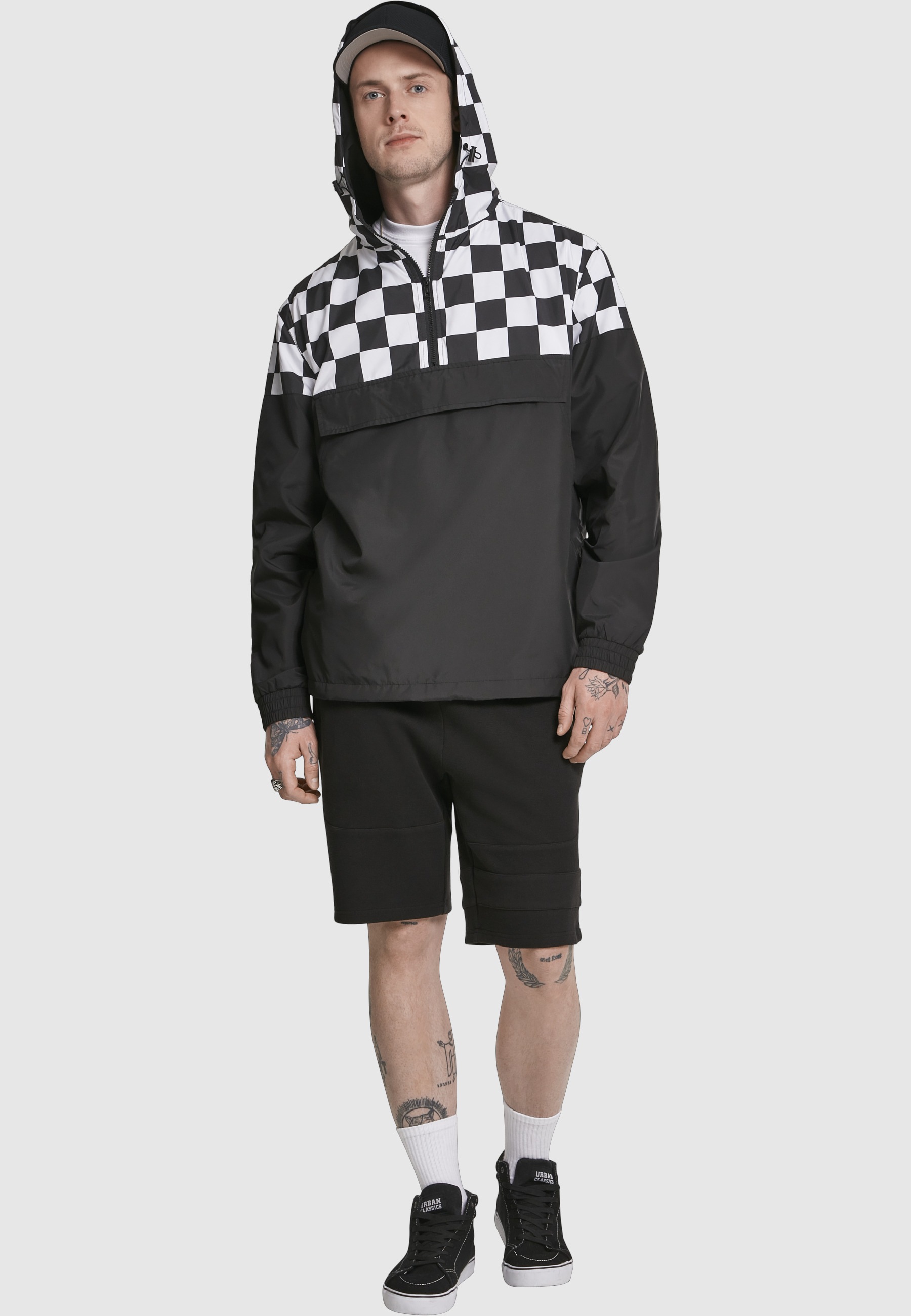 URBAN CLASSICS Langmantel »Urban Classics Herren Check Pull Over Jacket«