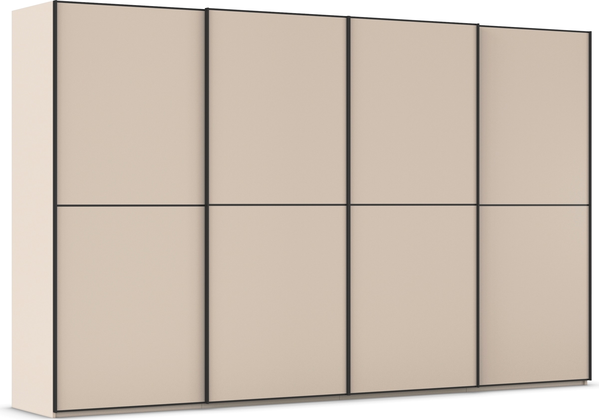 rauch Schwebetürenschrank "Kleiderschrank Schrank Garderobe Schlafzimmerschrank SCALE-DUO" edle zweigeteilte Türen und 3 Zierleisten MADE IN GERMANY