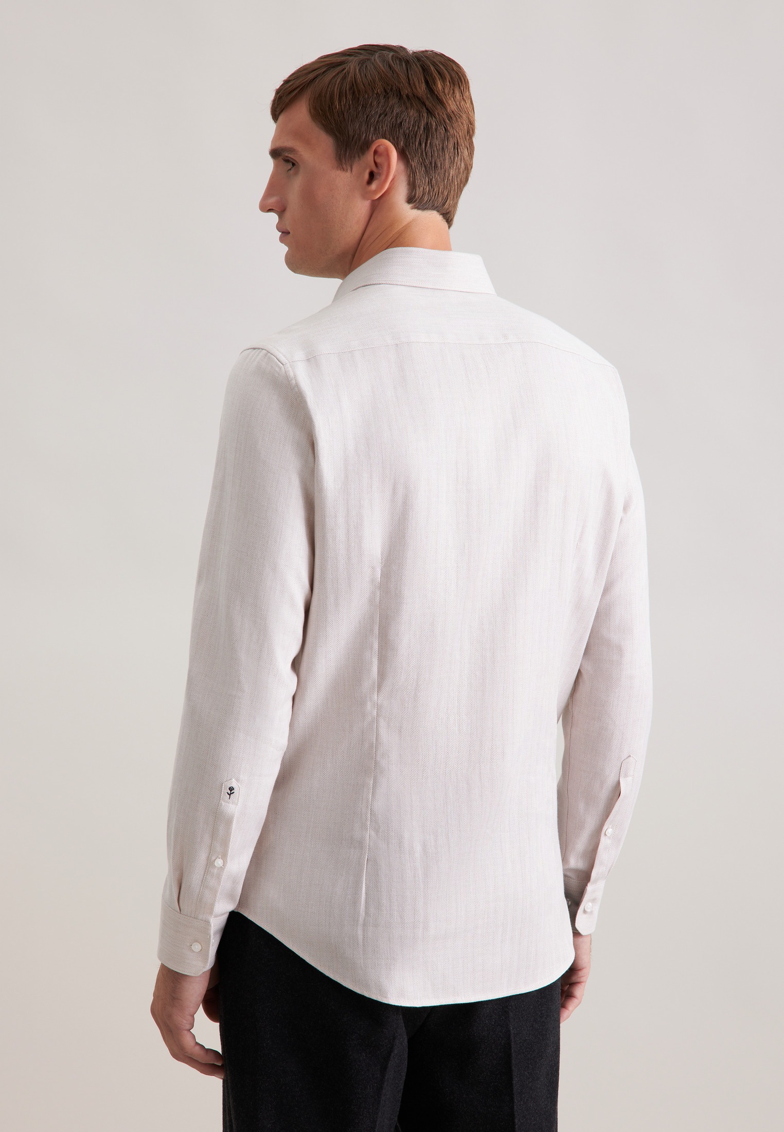 seidensticker Flanellhemd "Schwarze Rose" Shaped 1/1 Kentkragen Fischgrat günstig online kaufen