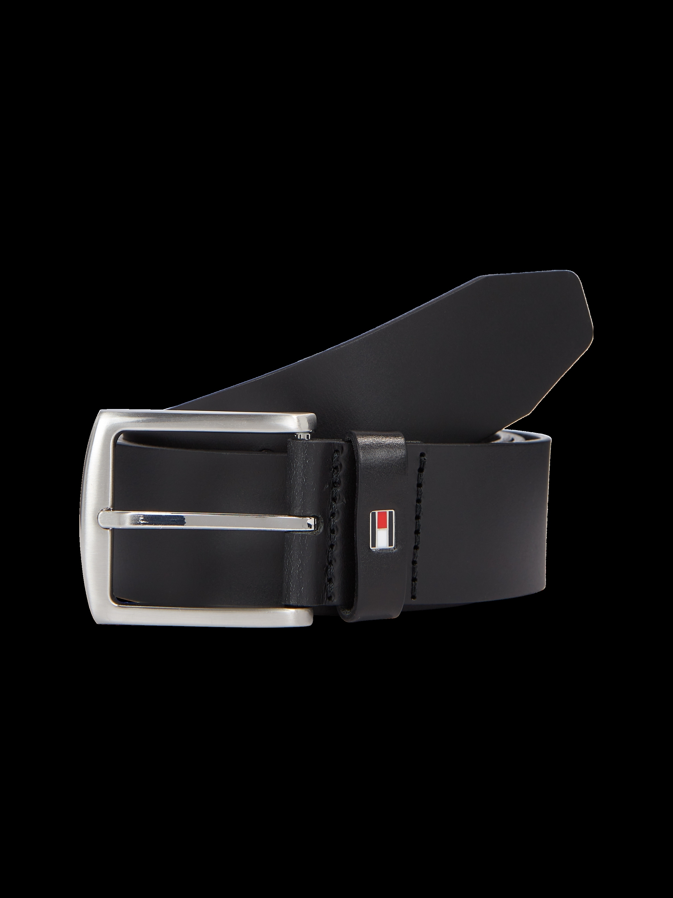 Tommy Hilfiger Ledergürtel »New Denton 4 cm«, NEW DENTON BELT mit Flag-Logoschlaufe