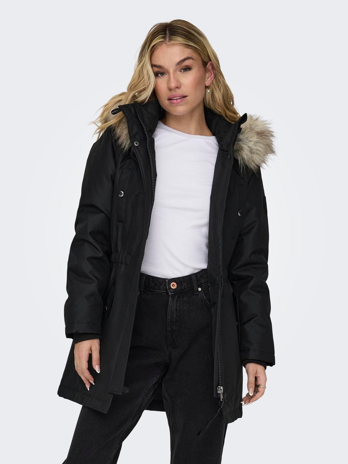 ONLY Parka "ONLIRIS FUR WINTER PARKA LIFE CC OTW", mit Kapuze, mit verdeckt günstig online kaufen