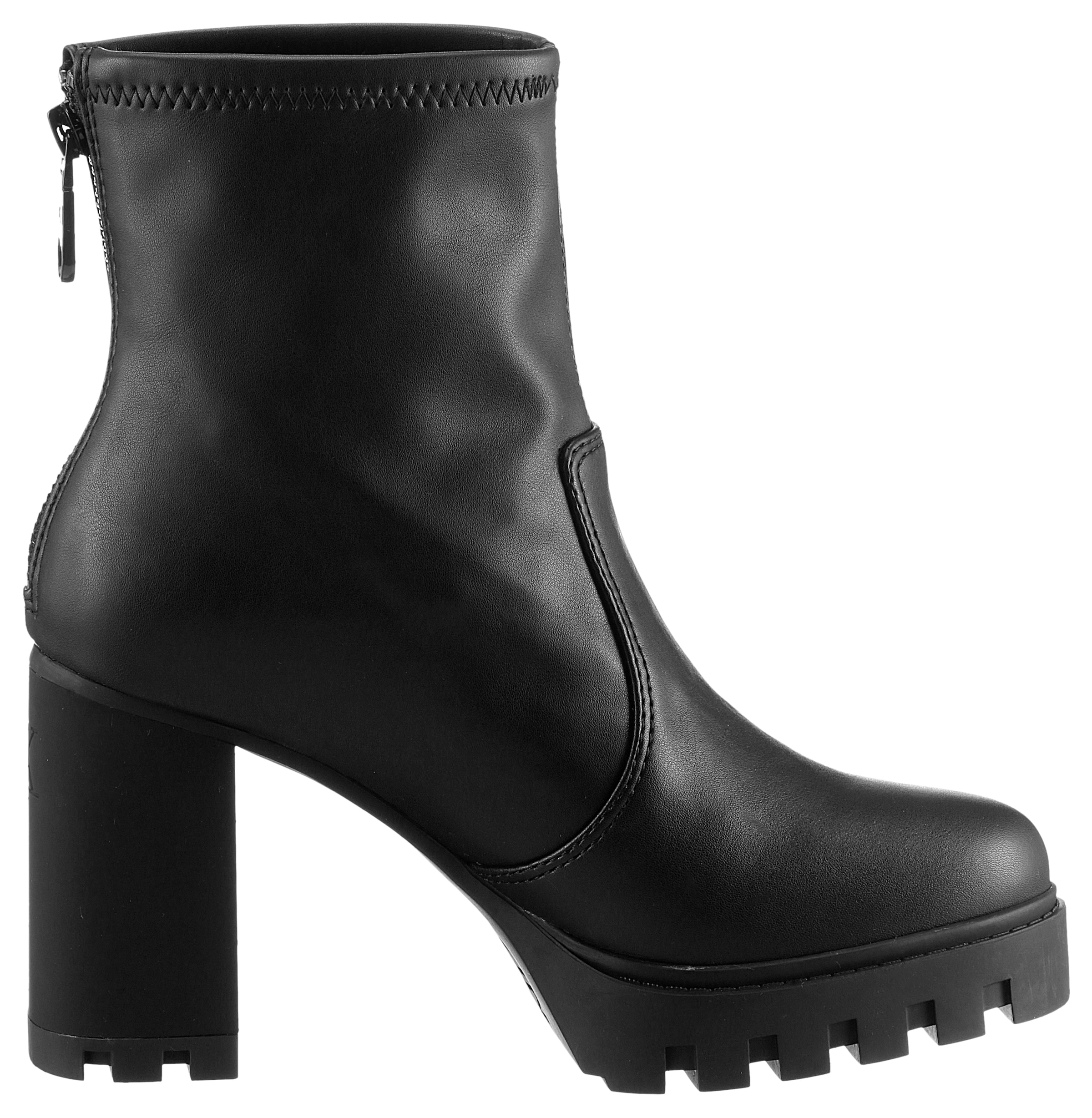 Calvin Klein Jeans High-Heel-Stiefelette »HEEL PLATFORM ZIP BOOT MG NAPPA«, Ankleboots, Stiefelette, Blockabsatz, mit Fersen-Reißverschluss