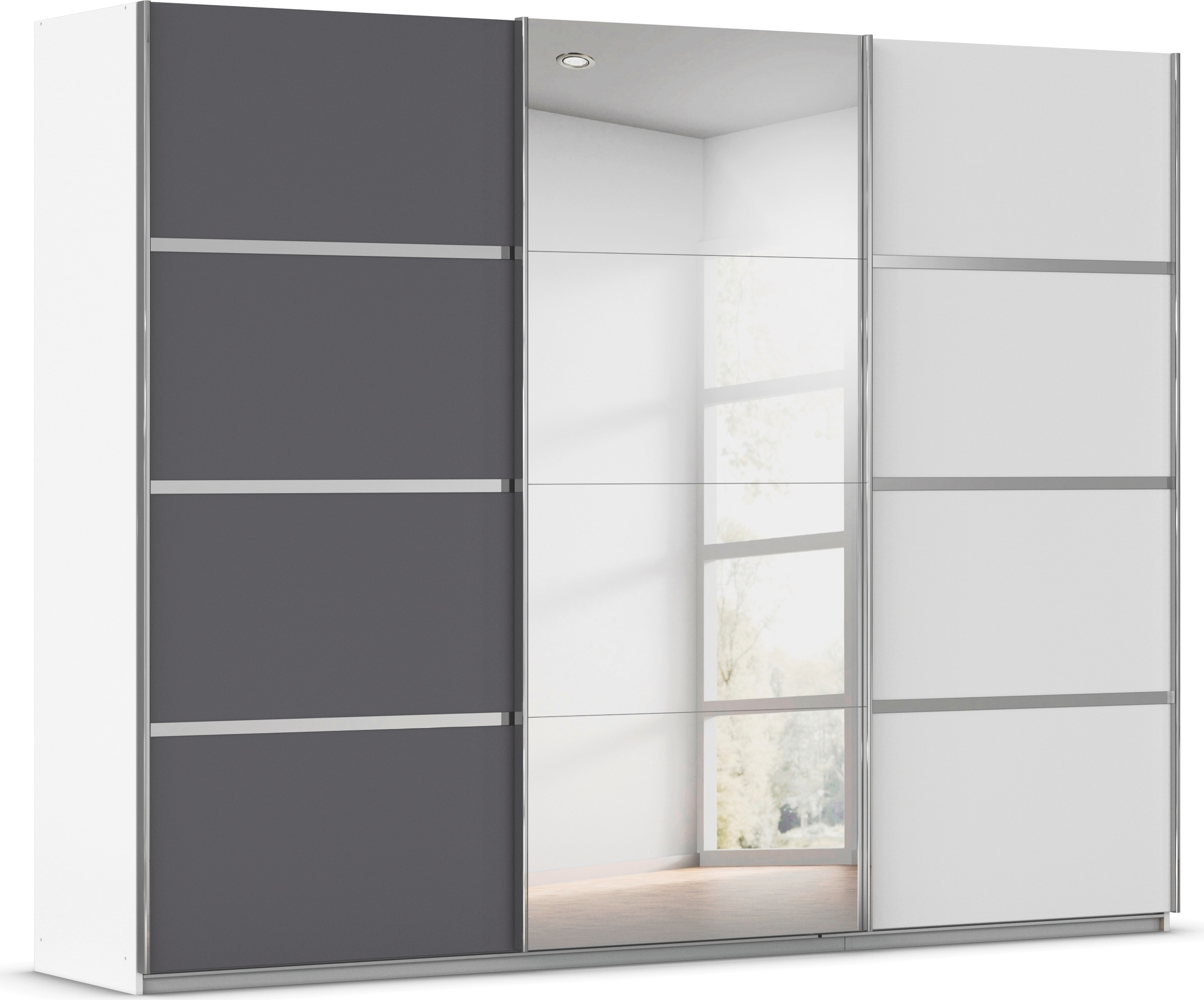 OTTO home Kleiderschrank "Mehrzweckschrank Aktenschrank Möbel Mietswohnung Schlafzimmer AVOLA" 3 verschiedene Ausstattungen BASIC/CLASSIC/PREMIUM (inkl. SOFT-CLOSE), mit eleganten Zierleisten in Chrom, Schwarz oder Weiß MADE IN GERMANY