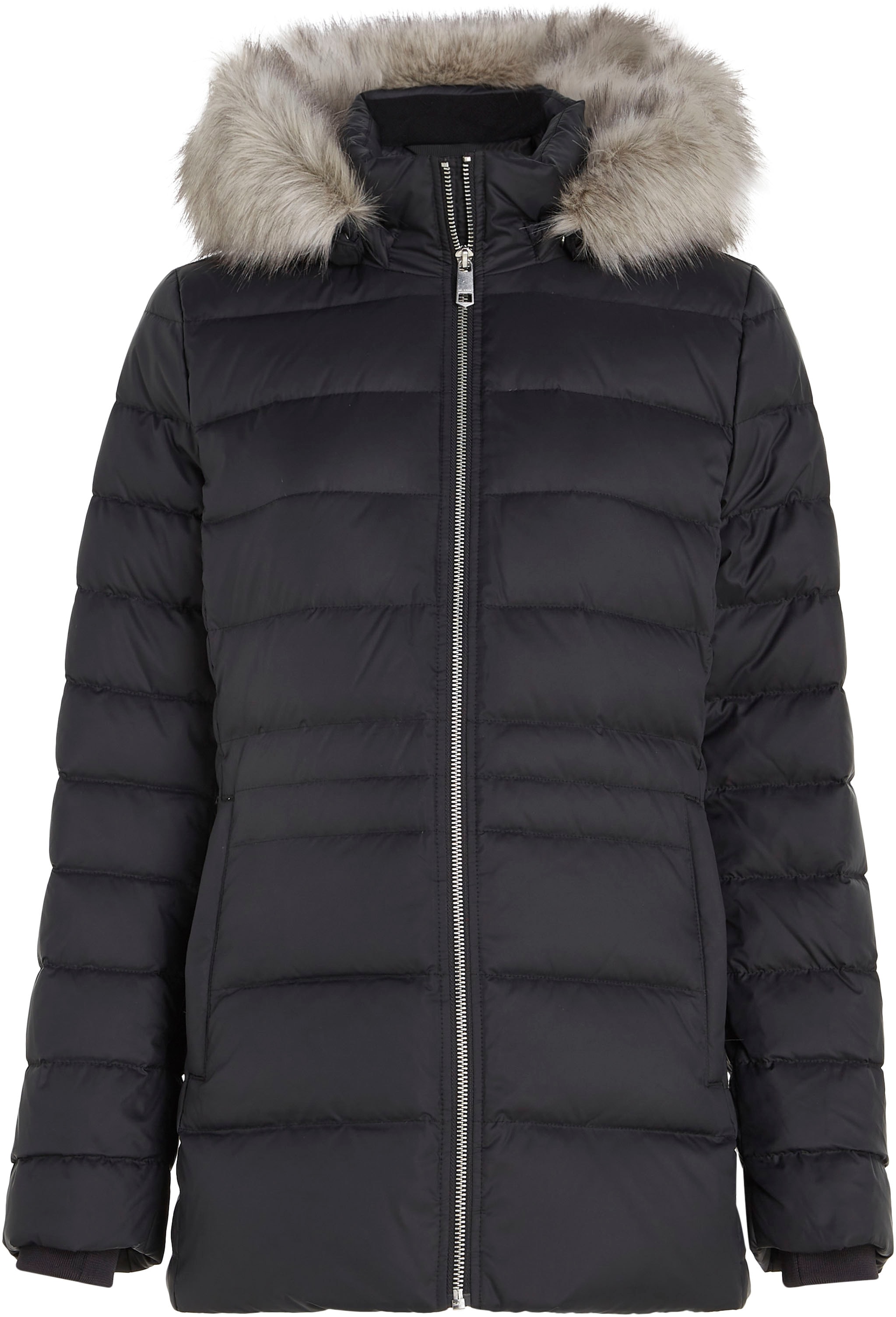 Tommy Hilfiger Daunenjacke »TYRA DOWN JACKET WITH FUR«, mit Kapuze, mit Kunstpelz-Besatz an Kapuze