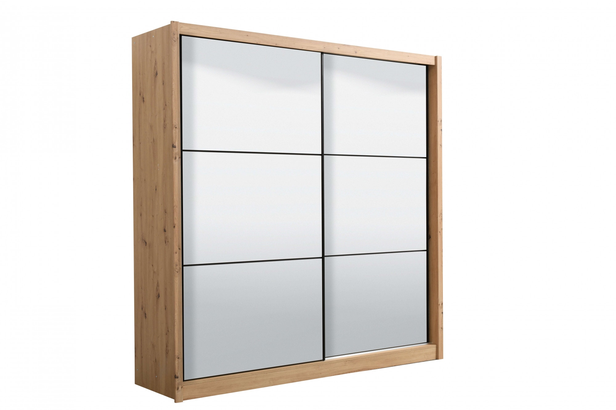 Home affaire Schwebetürenschrank "Navara Kleiderschrank mit Spiegel Wäscheschrank" mit kompletter Spiegelfront, FSC-zertifiziert, 213,5x215,5x61cm