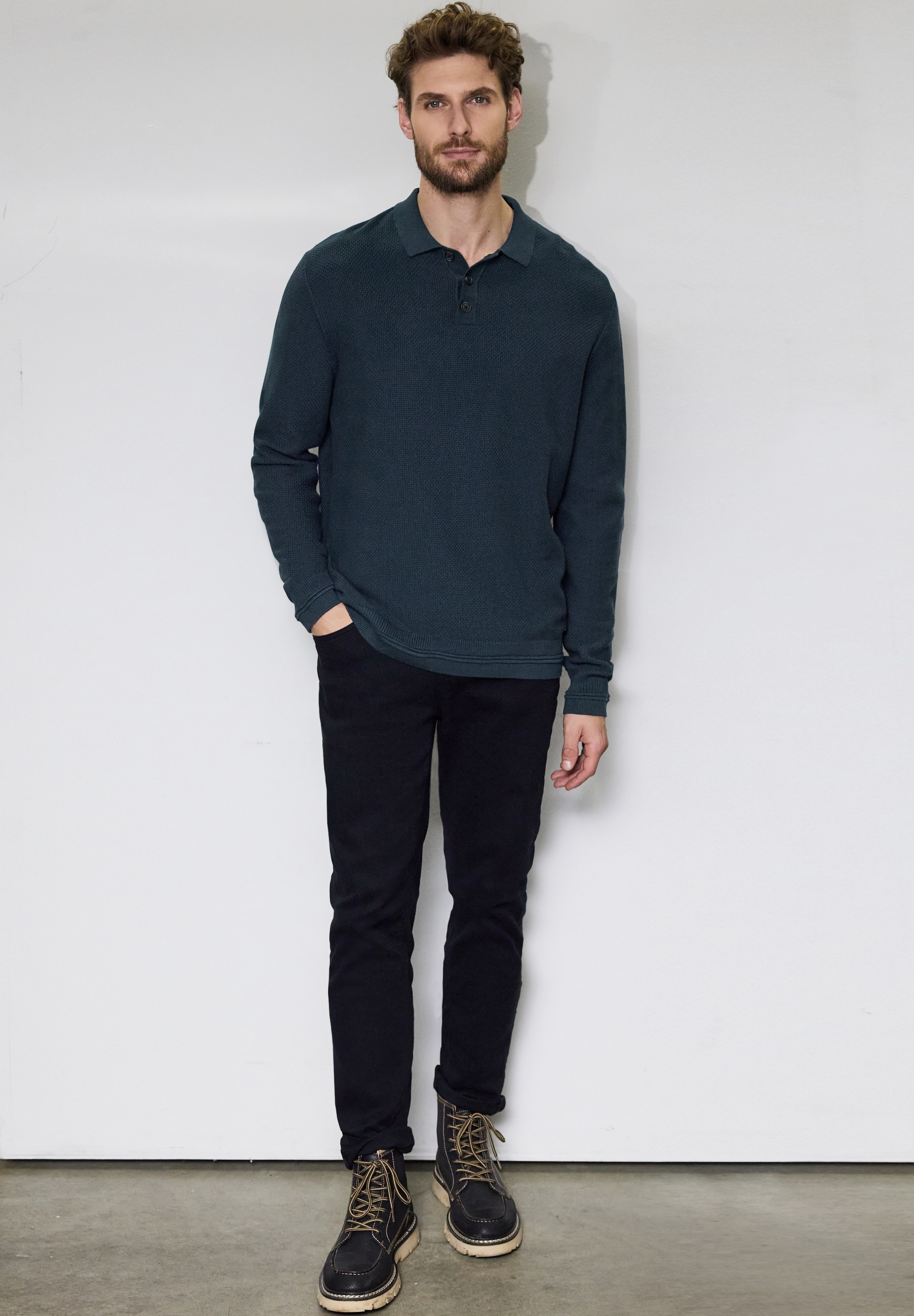 STREET ONE MEN Strickpullover, mit grober Struktur