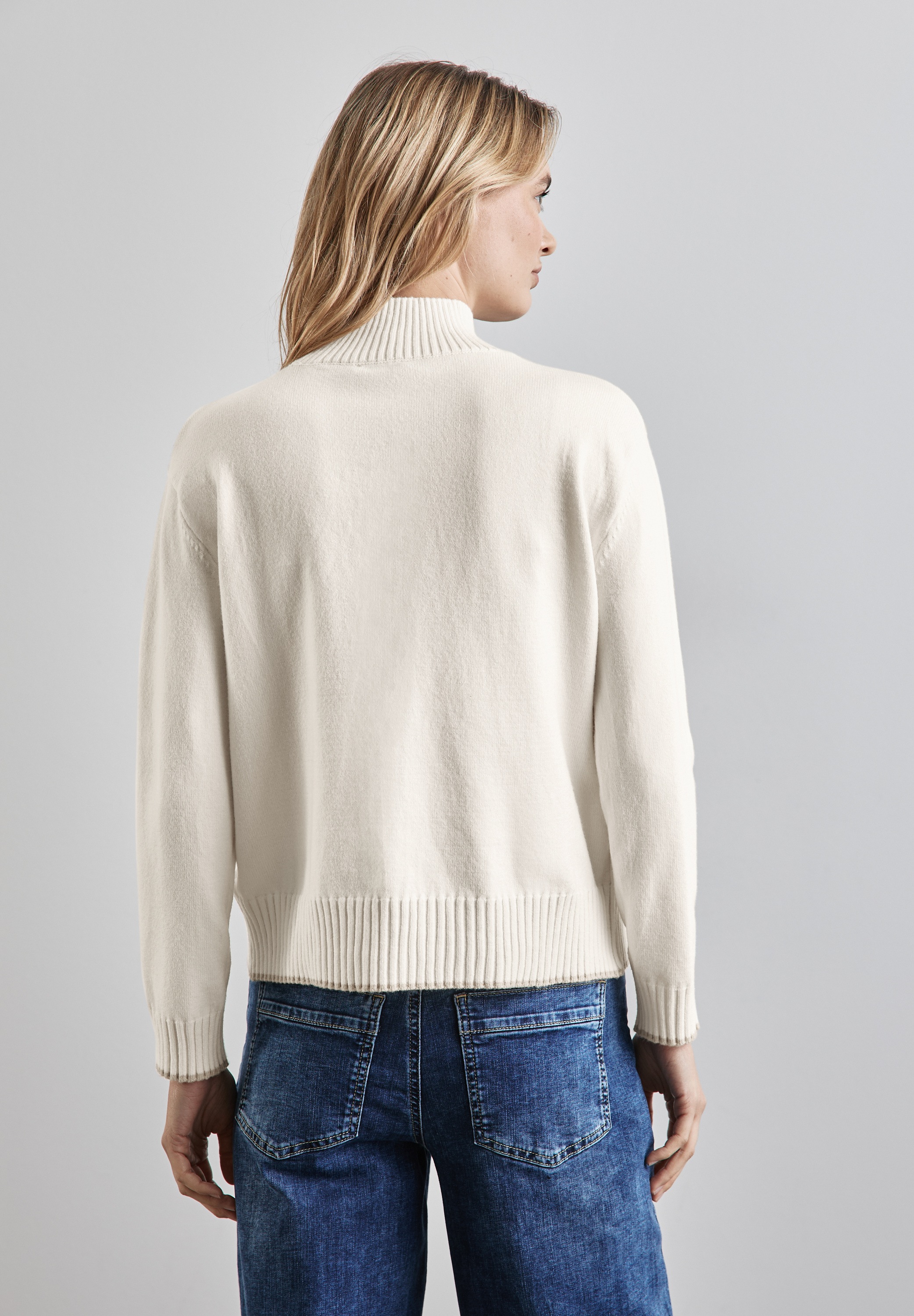 STREET ONE Strickpullover, mit Materialmix
