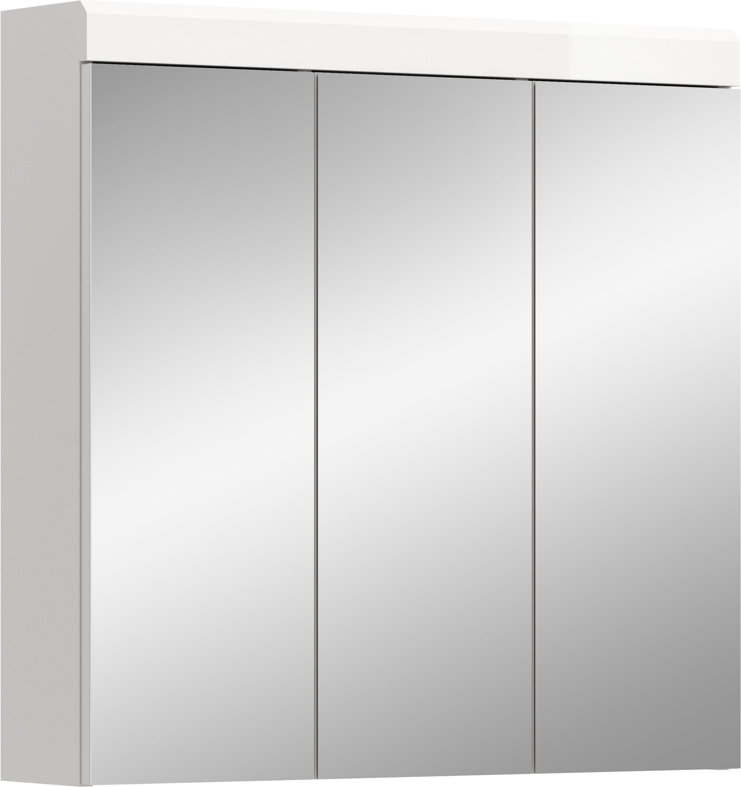 welltime Badezimmerspiegelschrank "SIENA, Breite 80 cm, 3 Spiegeltür, 6 Einlegeböden, 9 Fächer" Badmöbel, Badschrank, Schrank, Bad, Spiegel, Hängespiegel, Badspiegel