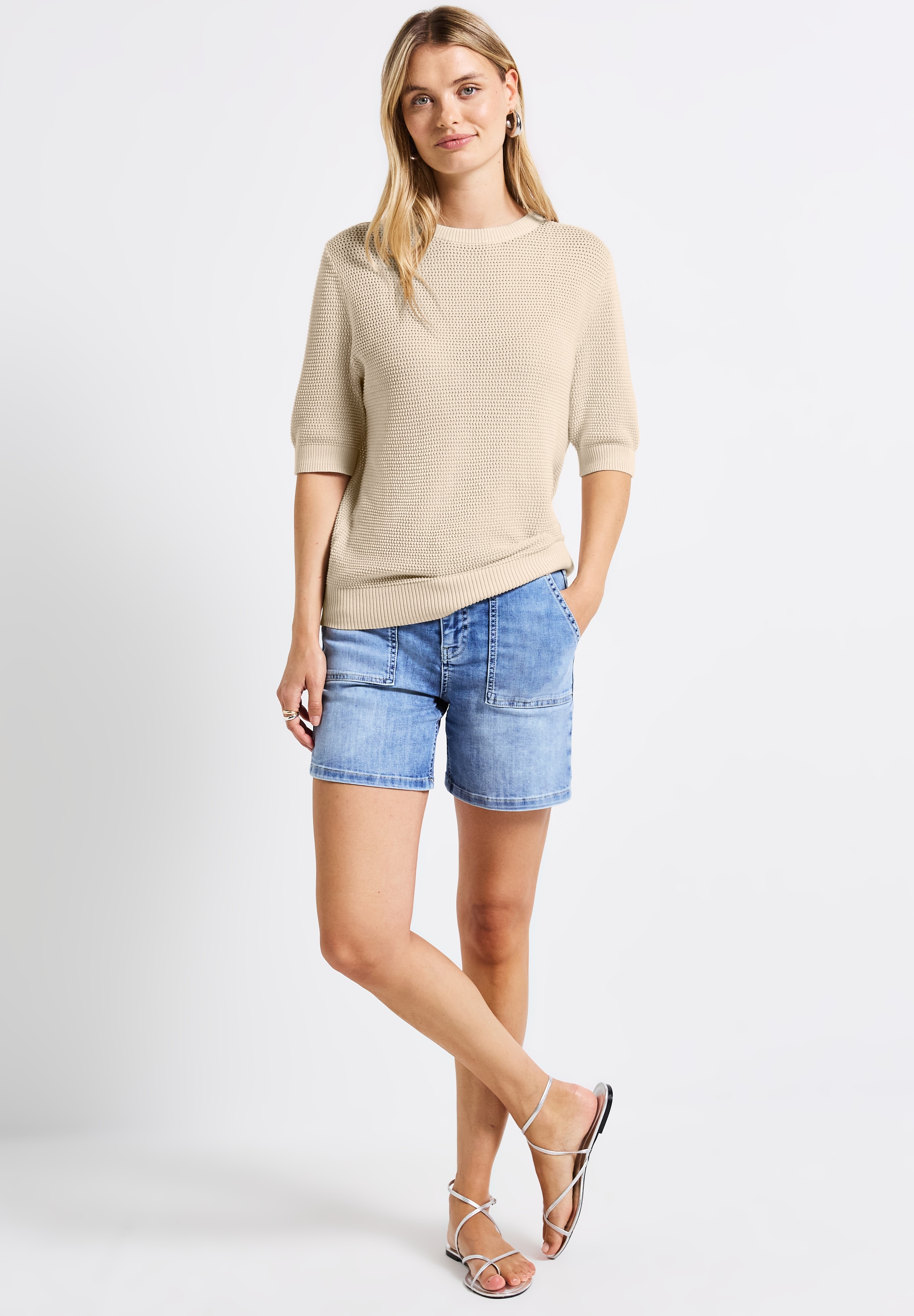 STREET ONE Kurzarmpullover, Feel Good Fit