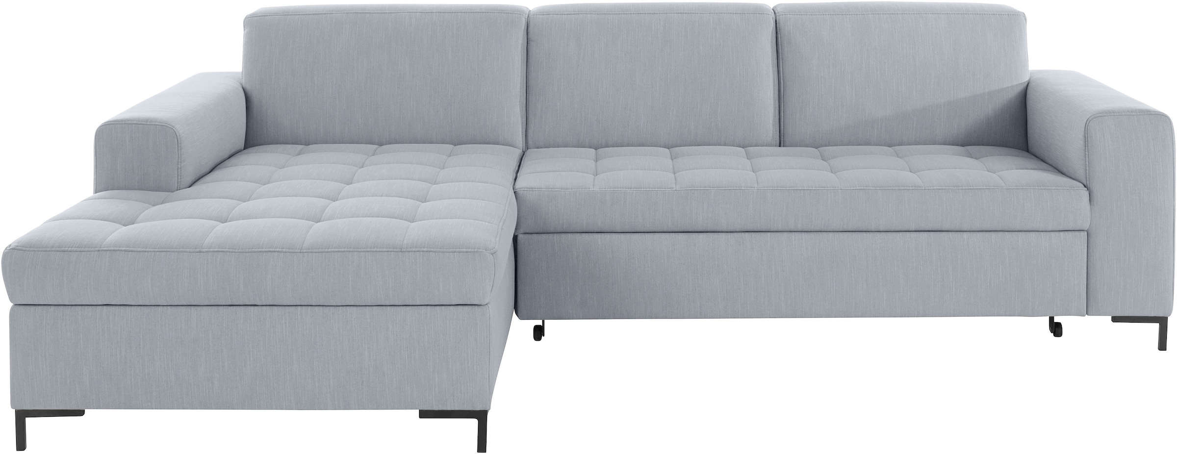 OTTO products Ecksofa »Grazzo, zeitlos und elegant, mit moderner Sitzheftung, L-Form«, hochwertige Stoffe aus recyceltem Material, Steppung im Sitzbereich