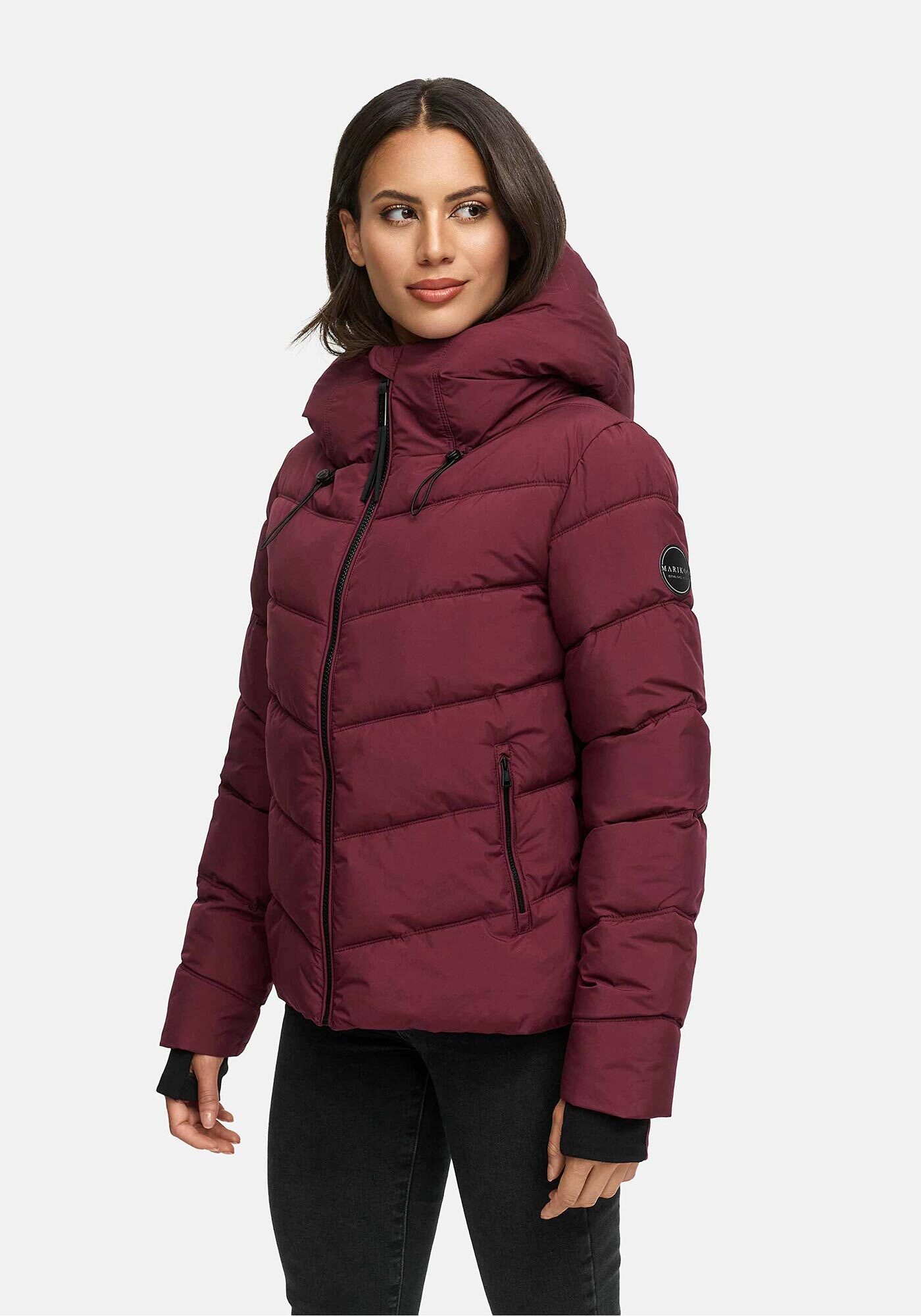 Marikoo Winterjacke "Yukanii" Kurze Winterjacke mit langen Bündchen und Daumenloch