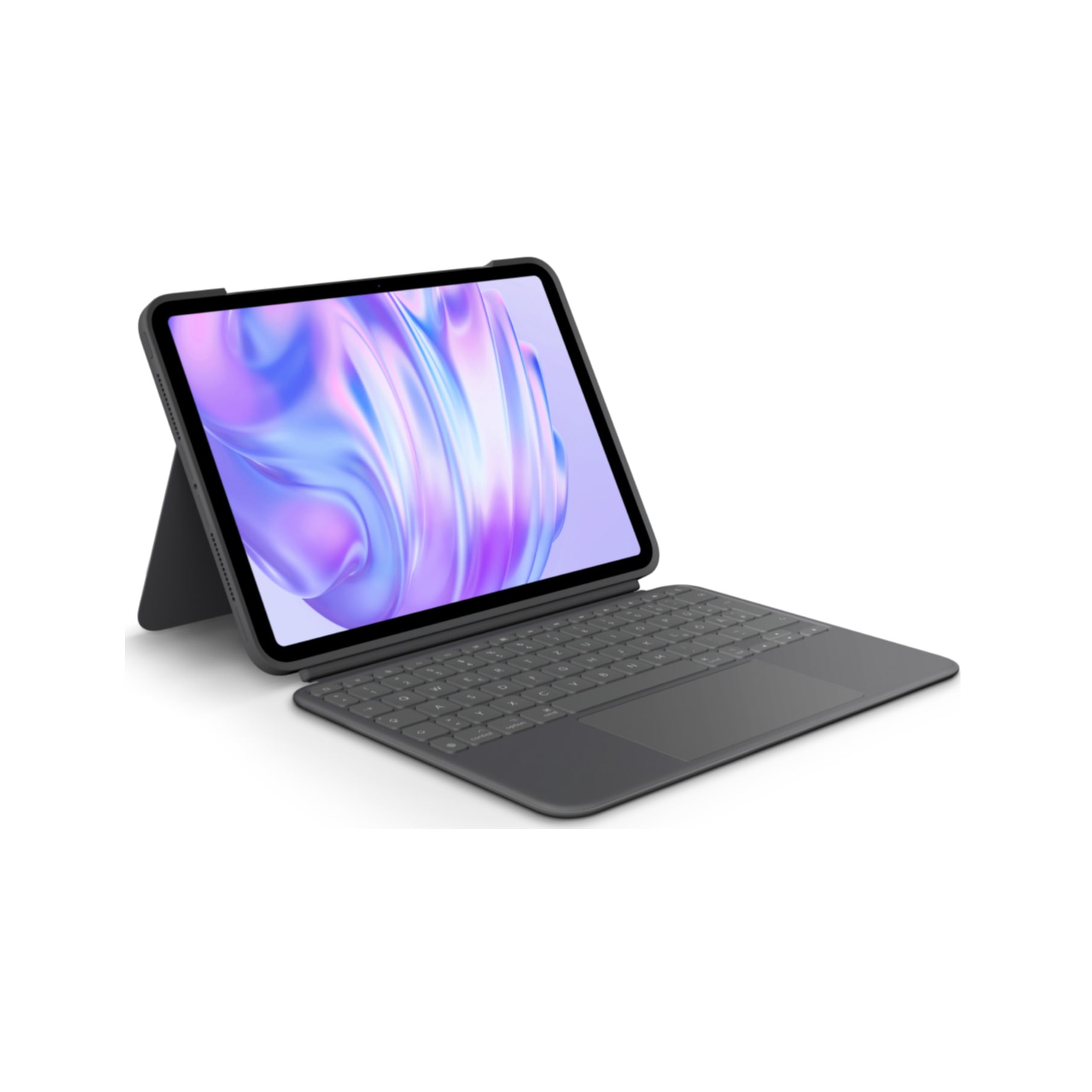 Logitech Tablet-Tastatur »Combo Touch«, (Angenehmes Tippen-verstellbare Füße-ausklappbare Füße-Touchpad-Schutzhülle-iOS Sondertasten-Multimedia-Tasten-Lautstärkeregler-Handgelenkauflage)