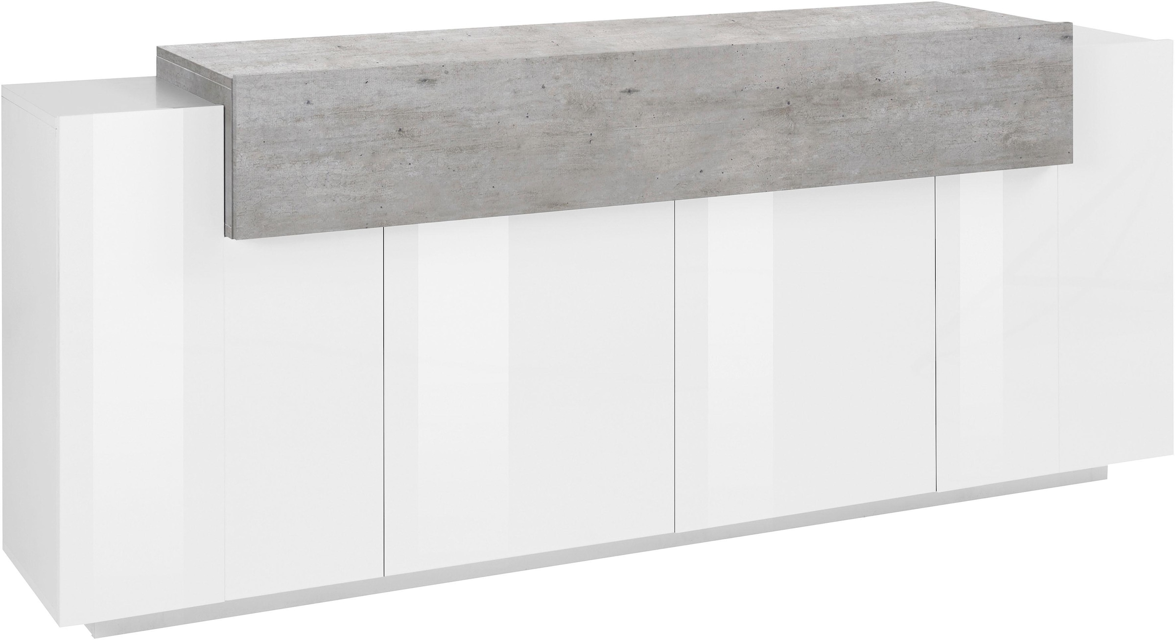 INOSIGN Sideboard »Coro, Kommode, Schrank, Kredenz, grifflos mit Einlegeböden«, 1 klappe,4 Türen, Doppeltiefe, B/T/H 200x45x85,6cm