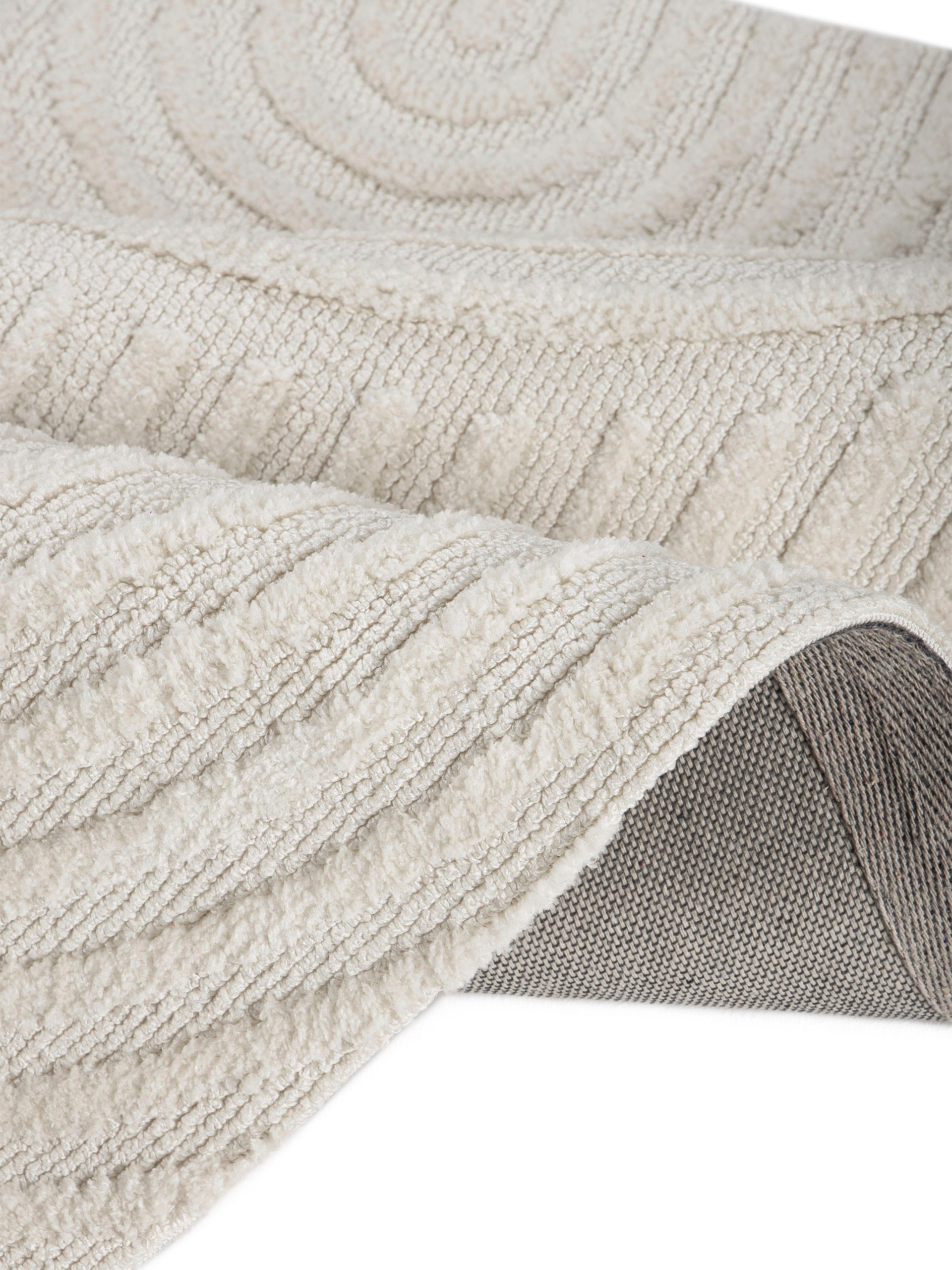 carpetfine Teppich »Holly 4 - Soft Touch Microfaser Teppich«, rund, 12 mm Höhe, Boho Scandi, weiche dichte getuftete Hoch-Tief-Struktur, Wohnzimmer