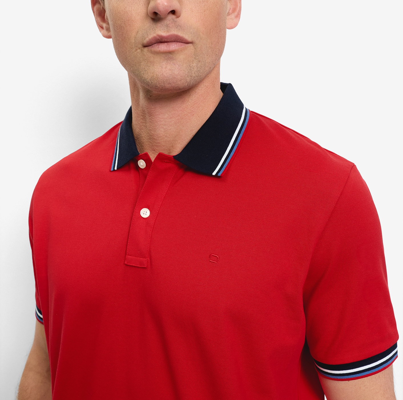 OLYMP Poloshirt »Casual« farbliche Kontrast-Details