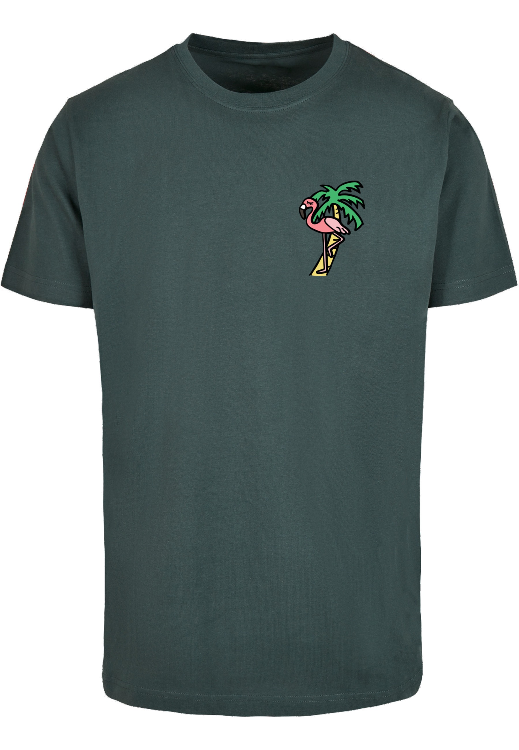 MisterTee Kurzarmshirt "MisterTee Herren Flamingo T-Shirt Round Neck" 1 Stk.