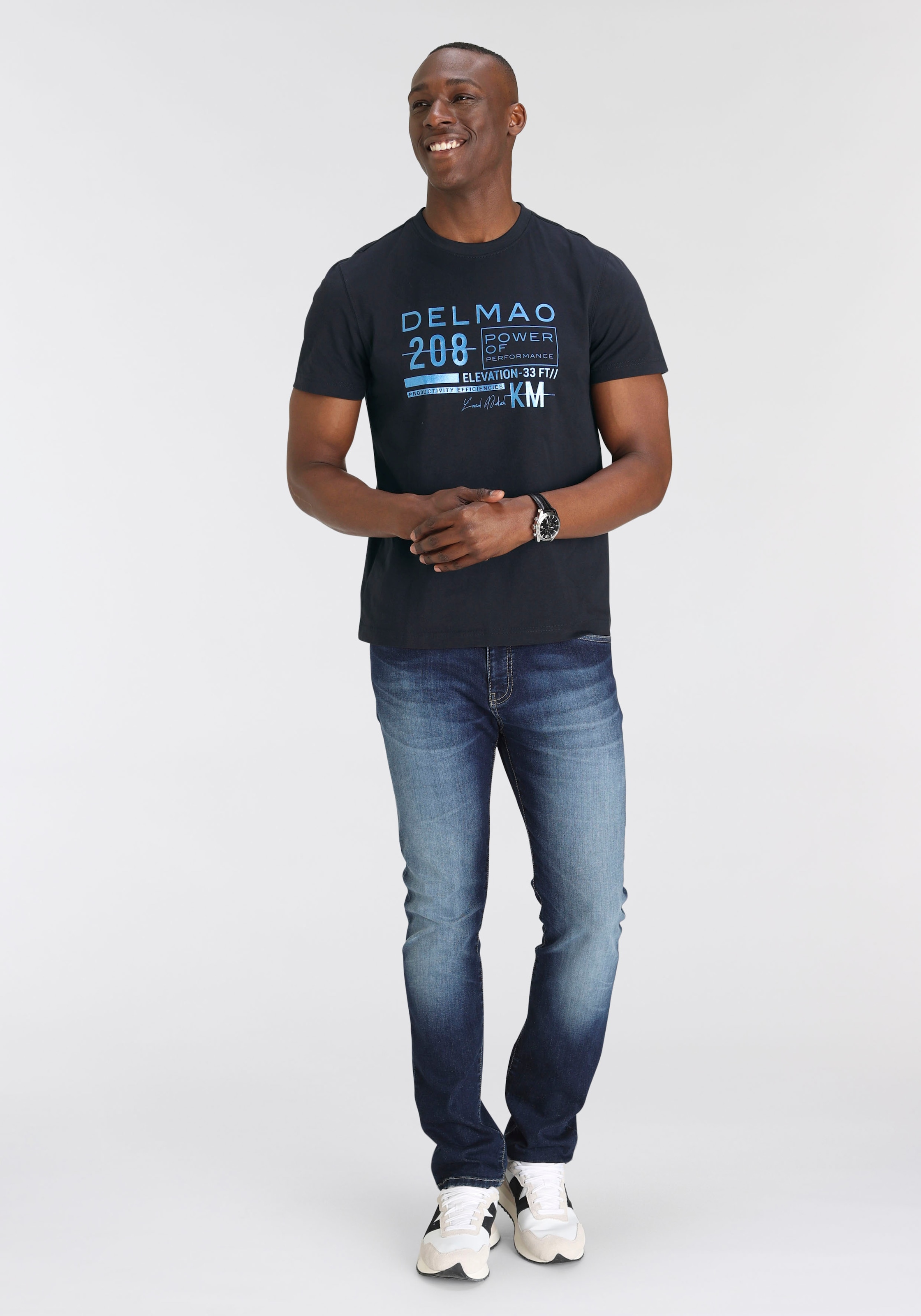 DELMAO T-Shirt, Kurzarm, bedruckt, Rundhals, aus 100% Baumwolle