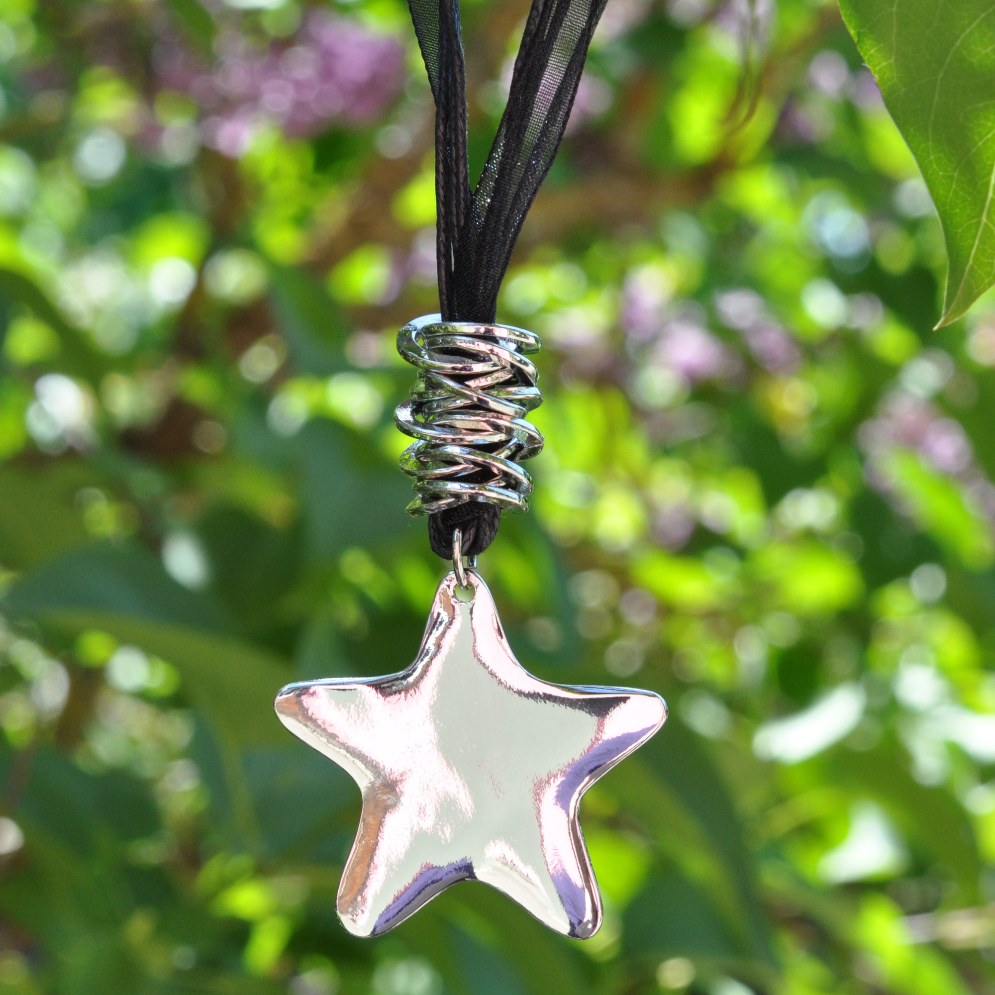 Steuer Kette mit Anhänger »Metall Stern Textilband«