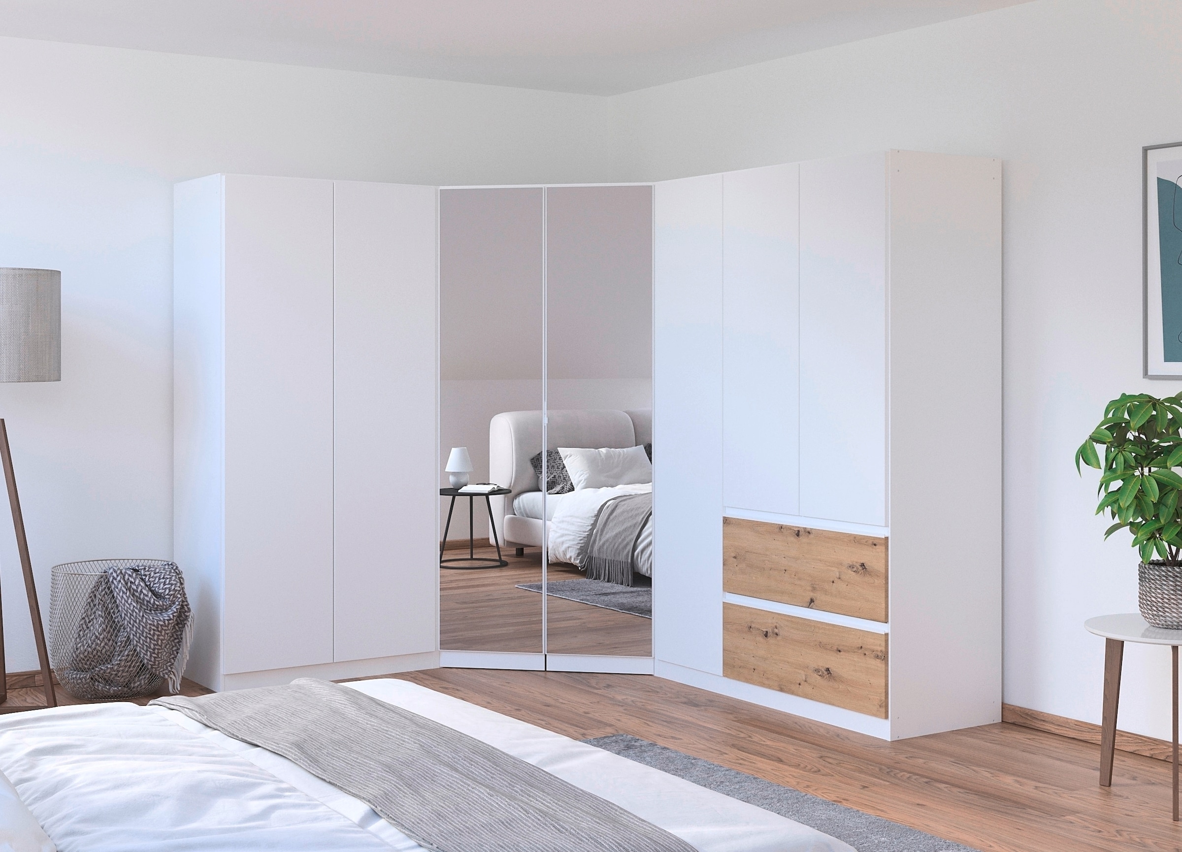 rauch Schrank-Set »Kleiderschrank Schrank Garderobe Wäscheschrank COSTA mit Spiegel«, viel Platz, grifflose Front und Push-to-Open Funktion MADE IN GERMANY